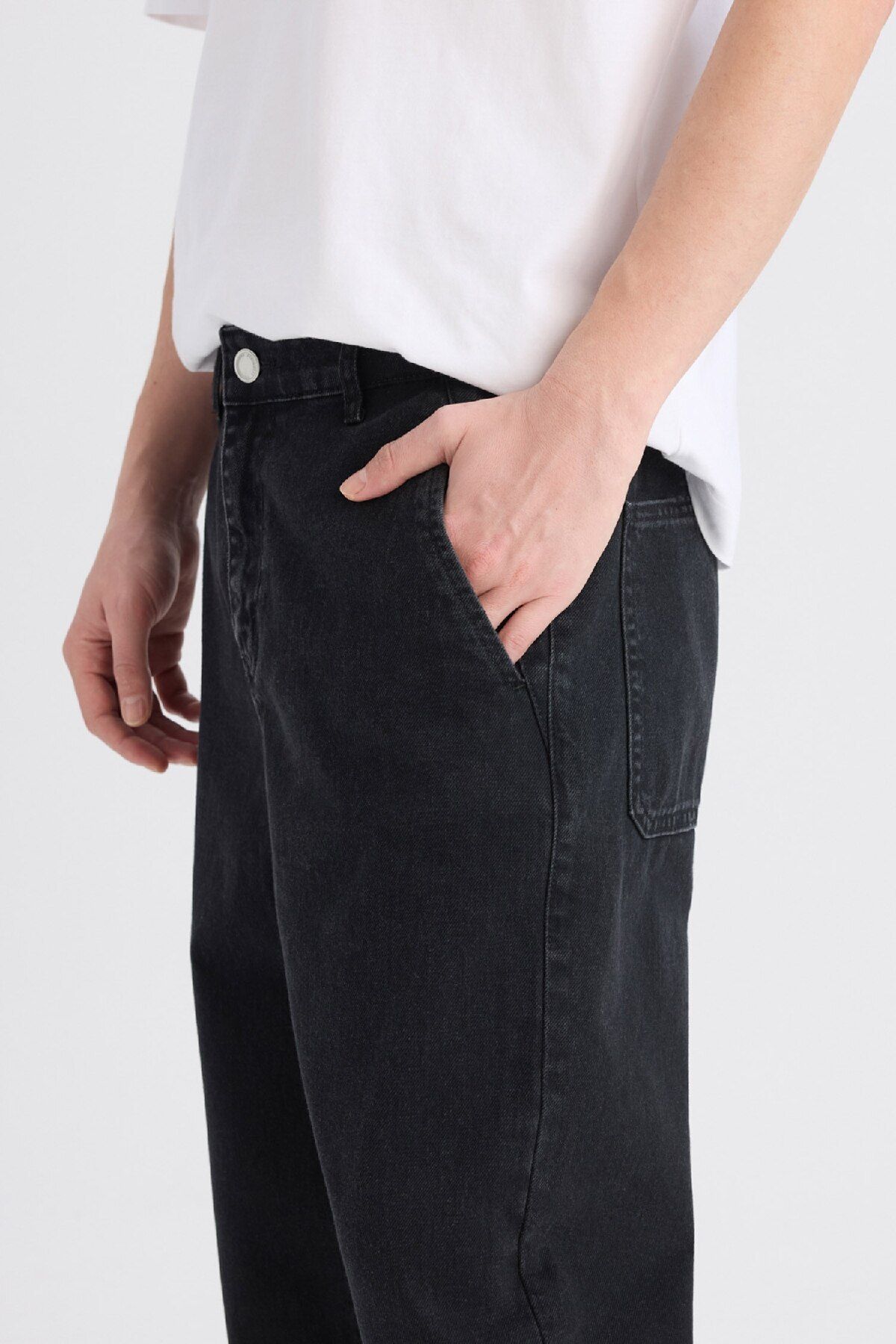 DeFacto-Pantaloni de jeans relaxați, confortabili, B8320ax25sp 5