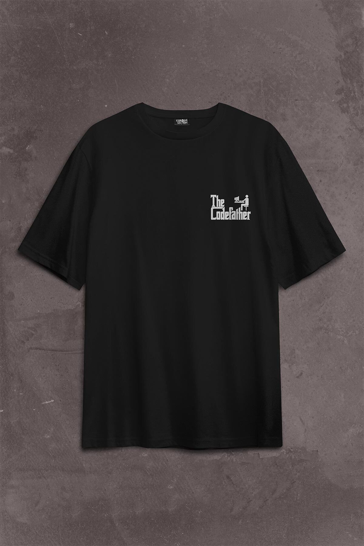 Kendim Seçtim-The Codefather Godfather Computer Code Pirate Hacker Software Developer Back Front Printed Oversize T-Shirt Uni 2