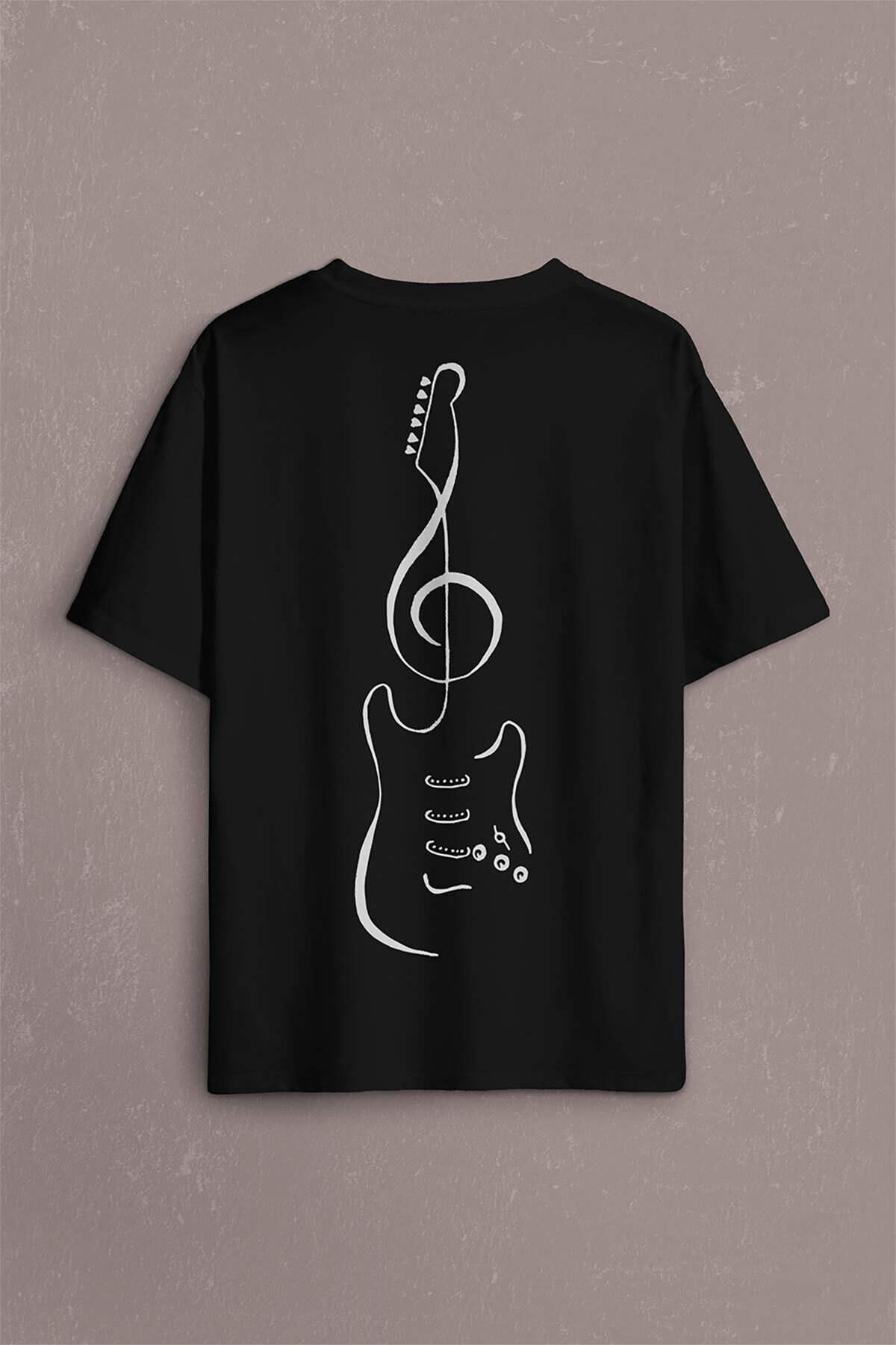 Kendim Seçtim Sol Anahtarı Elektro Gitar Müzik Nota Metallica Sırt