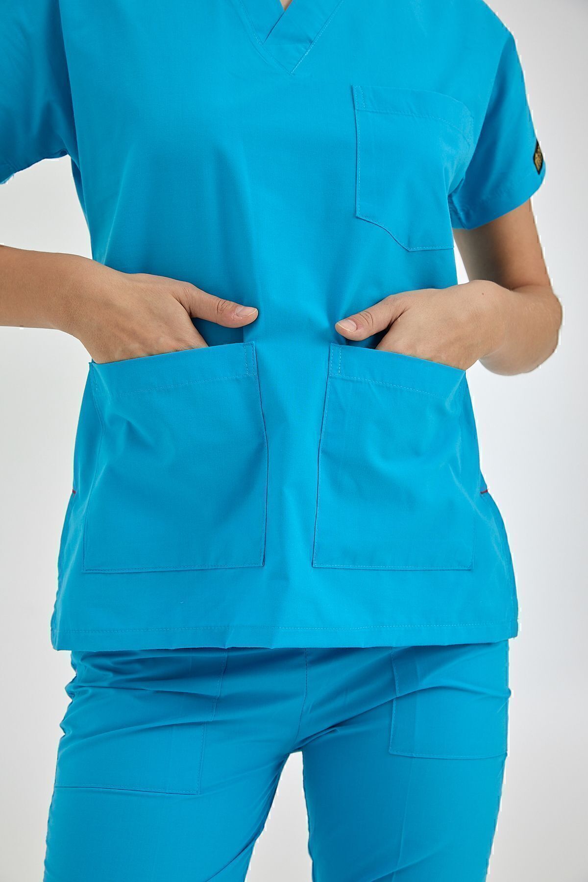 ÇİZGİ MEDİKAL-بدلة جراحية من Dr Greys Terikoton Turquoise Doctor Nurse Jersey، قماش رفيع (أسفل الأعلى) 5