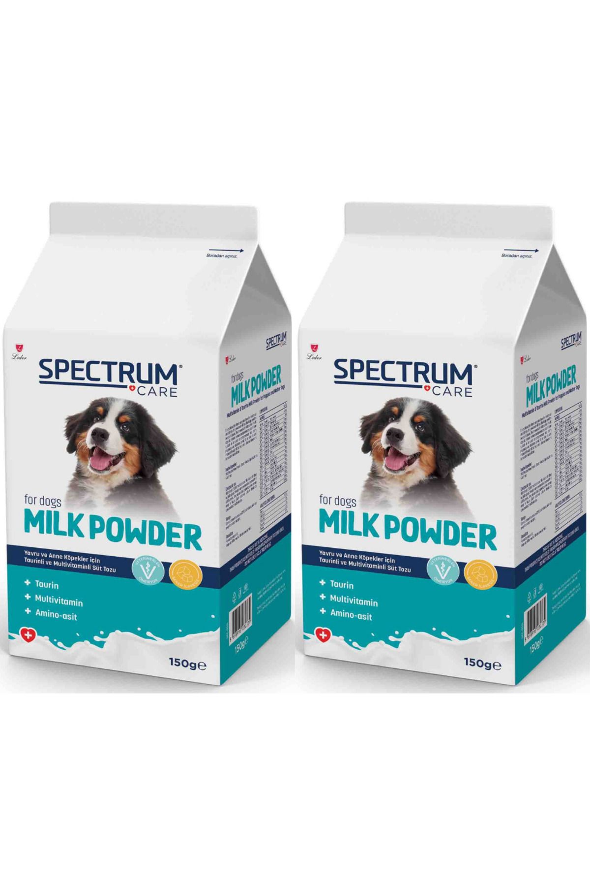 Spectrum Yavru Köpekler için Taurin ve Multivitaminli Süt Tozu 150gr - 2 Adet