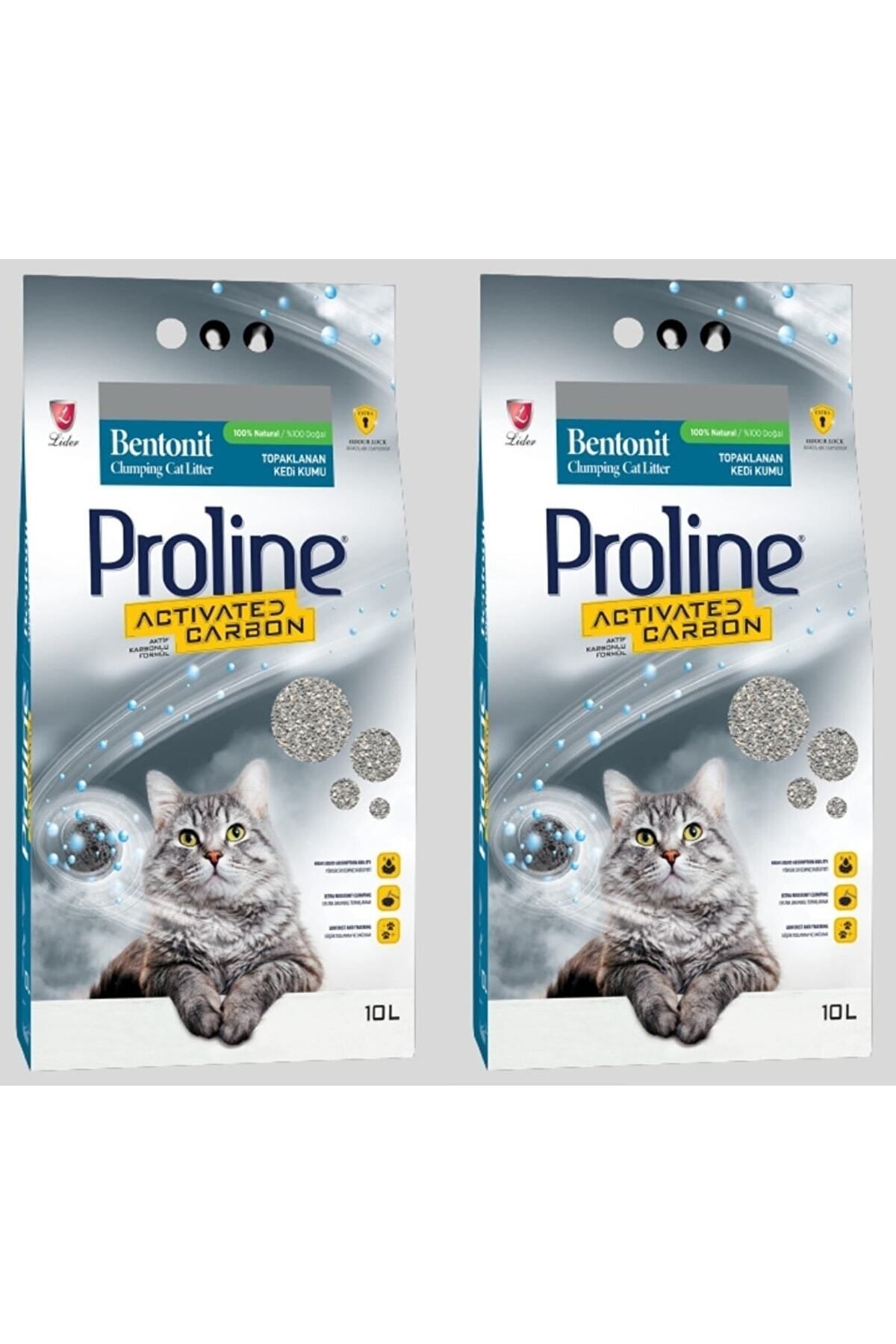 Pro Line Aktif Karbonlu Topaklanan Kedi Kumu 10 Lt X 2 Adet