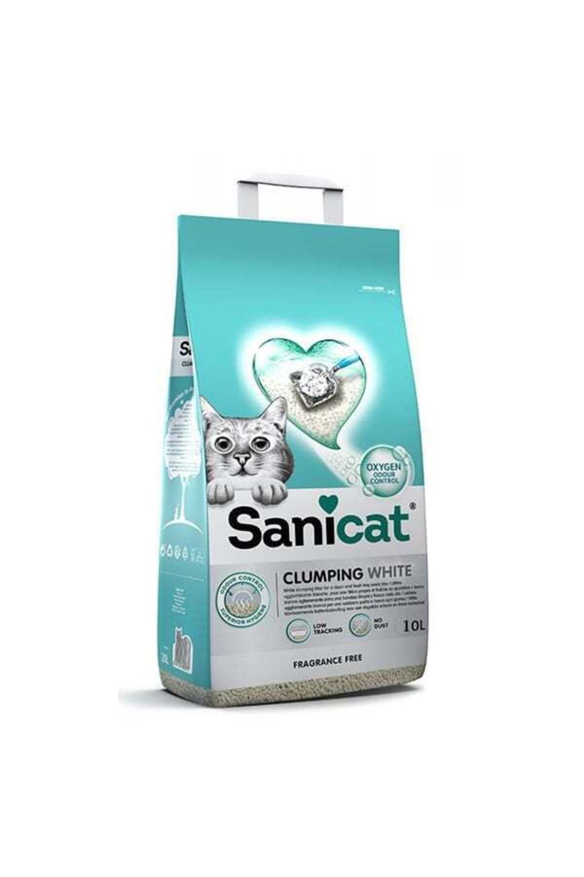 Sanicat Clumping White Kokusuz Süper Topaklanan Beyaz Kedi Kumu 10 Lt