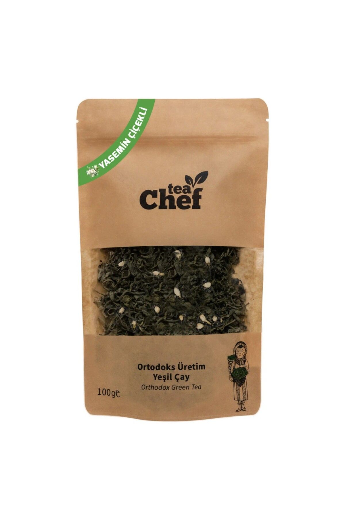 Tea Chef teaChef© Geleneksel (Ortodoks) Üretim Yaseminli Yeşil Çay - 100 Gr, 3 Adet