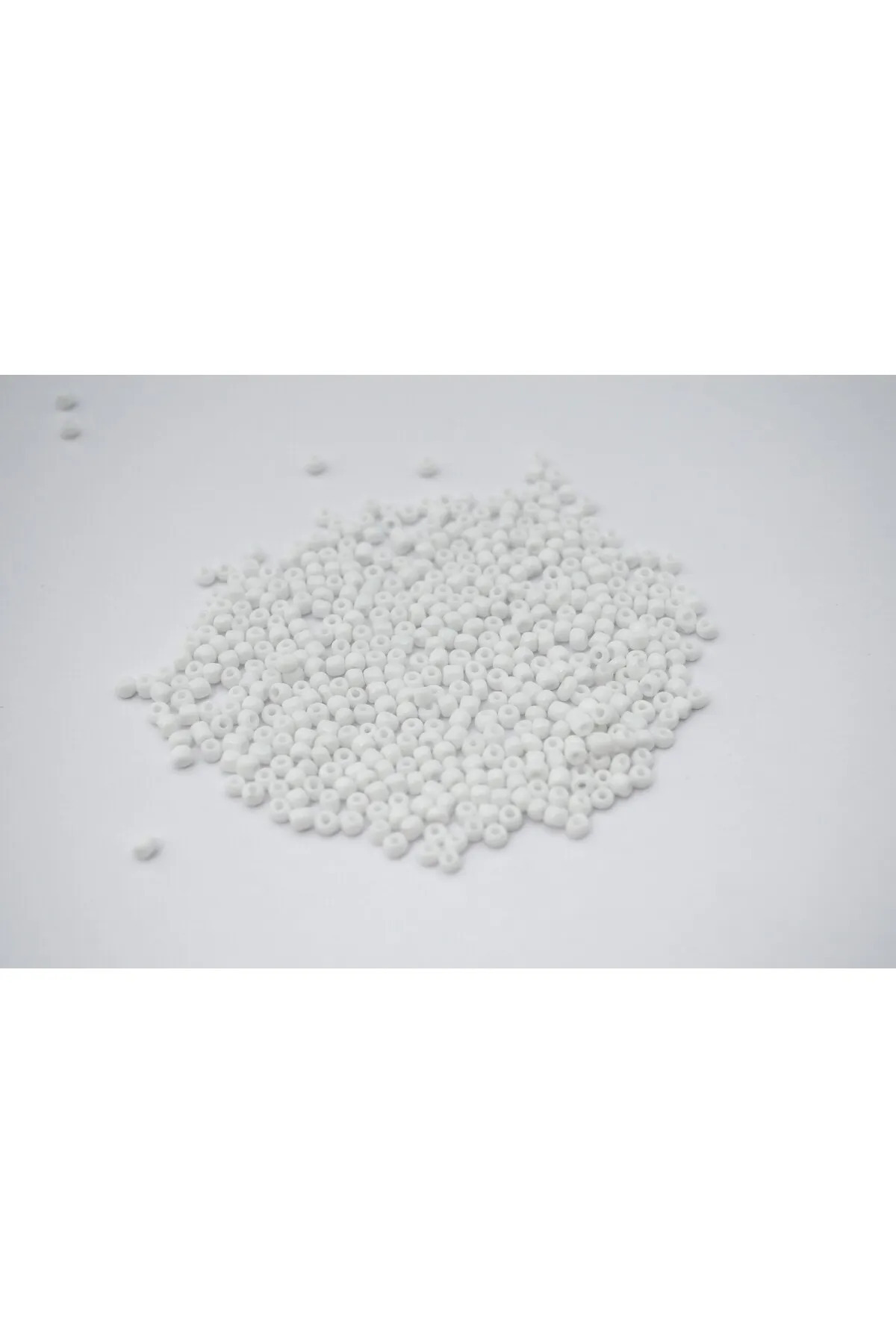 Safir Tuhafiye-10 Grams - 3 mm White Plastic Sand Beads, Jewelry Making Beads 3