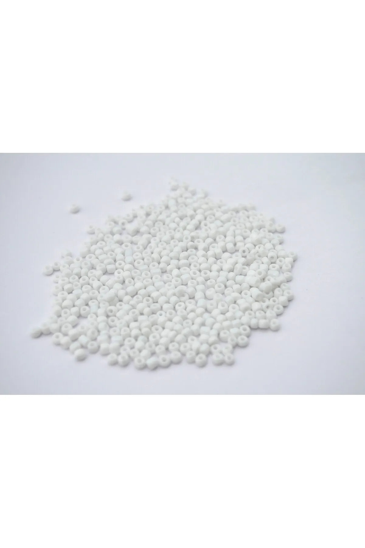 Safir Tuhafiye-10 Grams - 3 mm White Plastic Sand Beads, Jewelry Making Beads 2