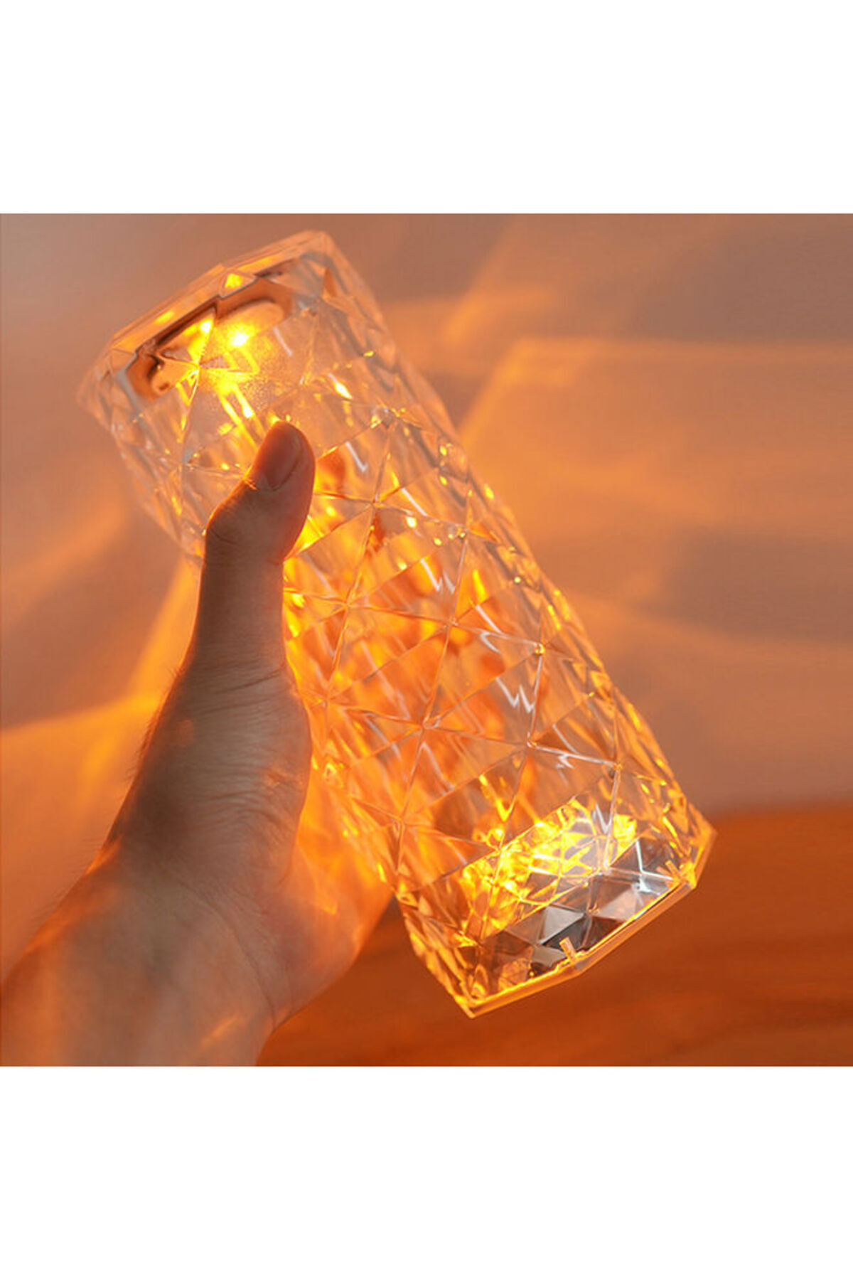 Generic-مصباح طاولة كريستالي LED ماسي، 16 لونًا شفافًا 5