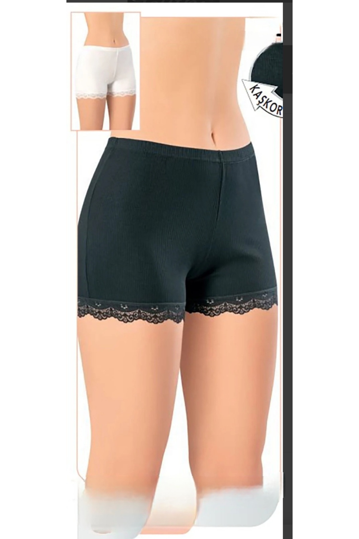 3 X QUOTA 5022 Black Lace SHORTS BOXER 93% cotton