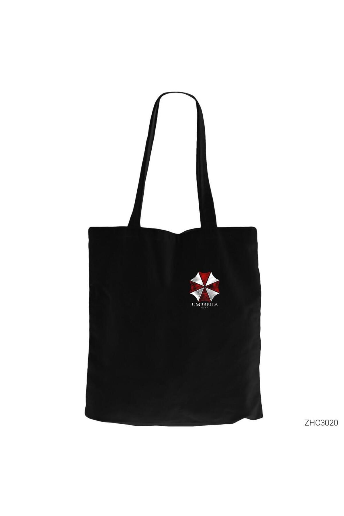 Z zepplin Resident Evil Umbrella Corp Siyah Kanvas Bez Çanta