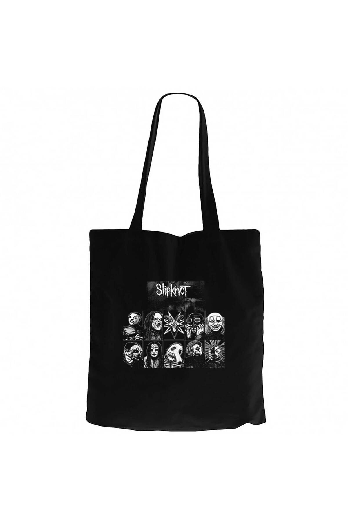 Z zepplin Slipknot Group Member Siyah Kanvas Bez Çanta