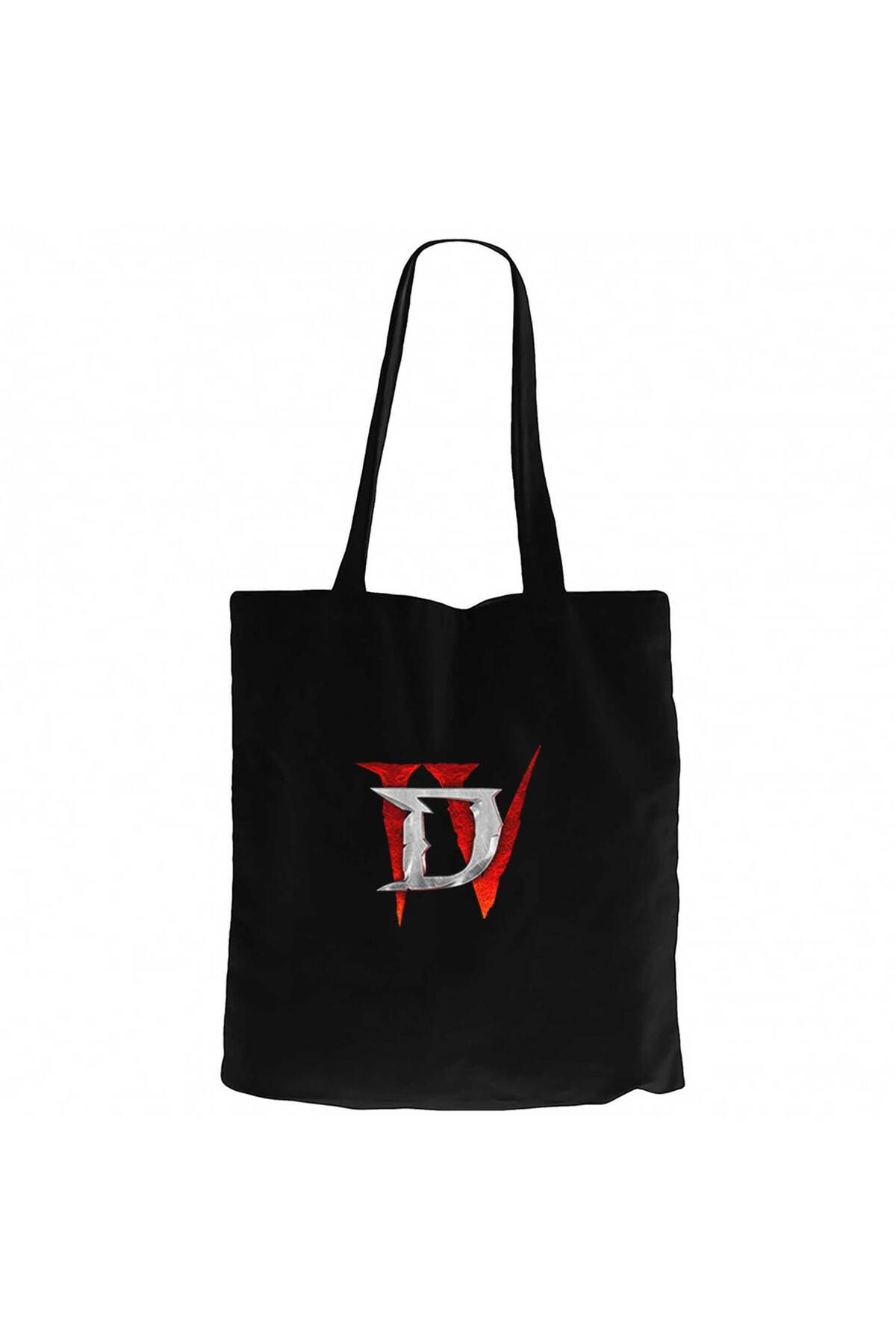 Z zepplin Diablo IV For Logo Siyah Kanvas Bez Çanta