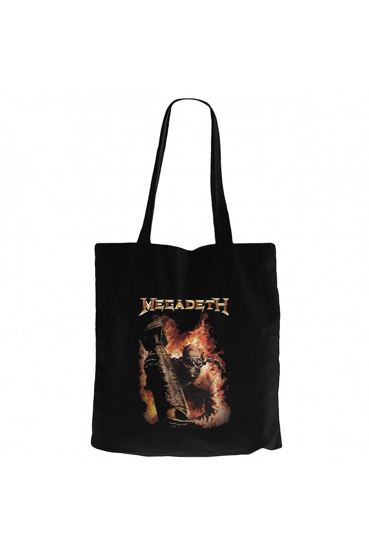 Z zepplin-Megadeth Arsenal of Black Canvas Tote Bag 1