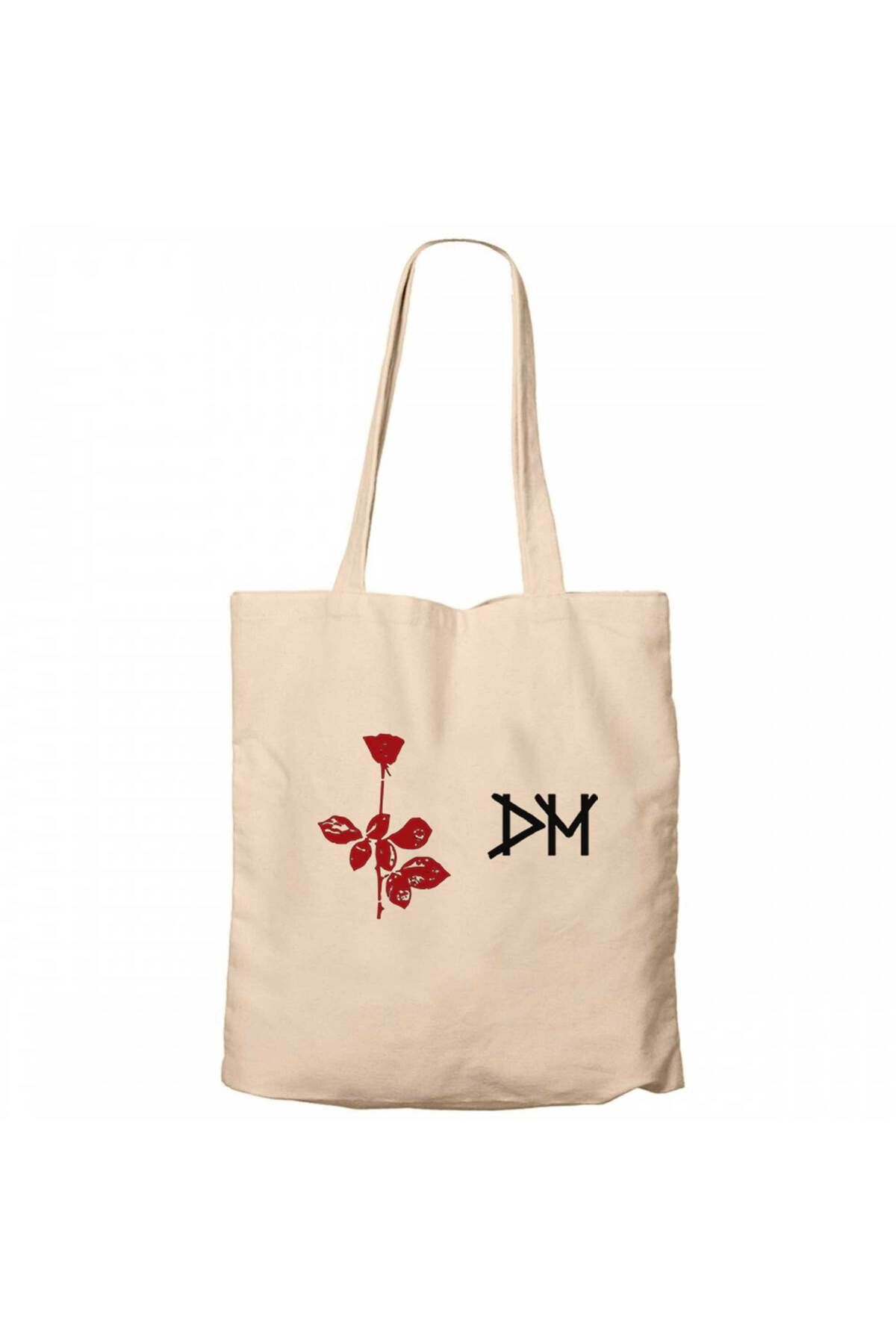 Z zepplin Depeche Mode Rose Krem Kanvas Bez Çanta