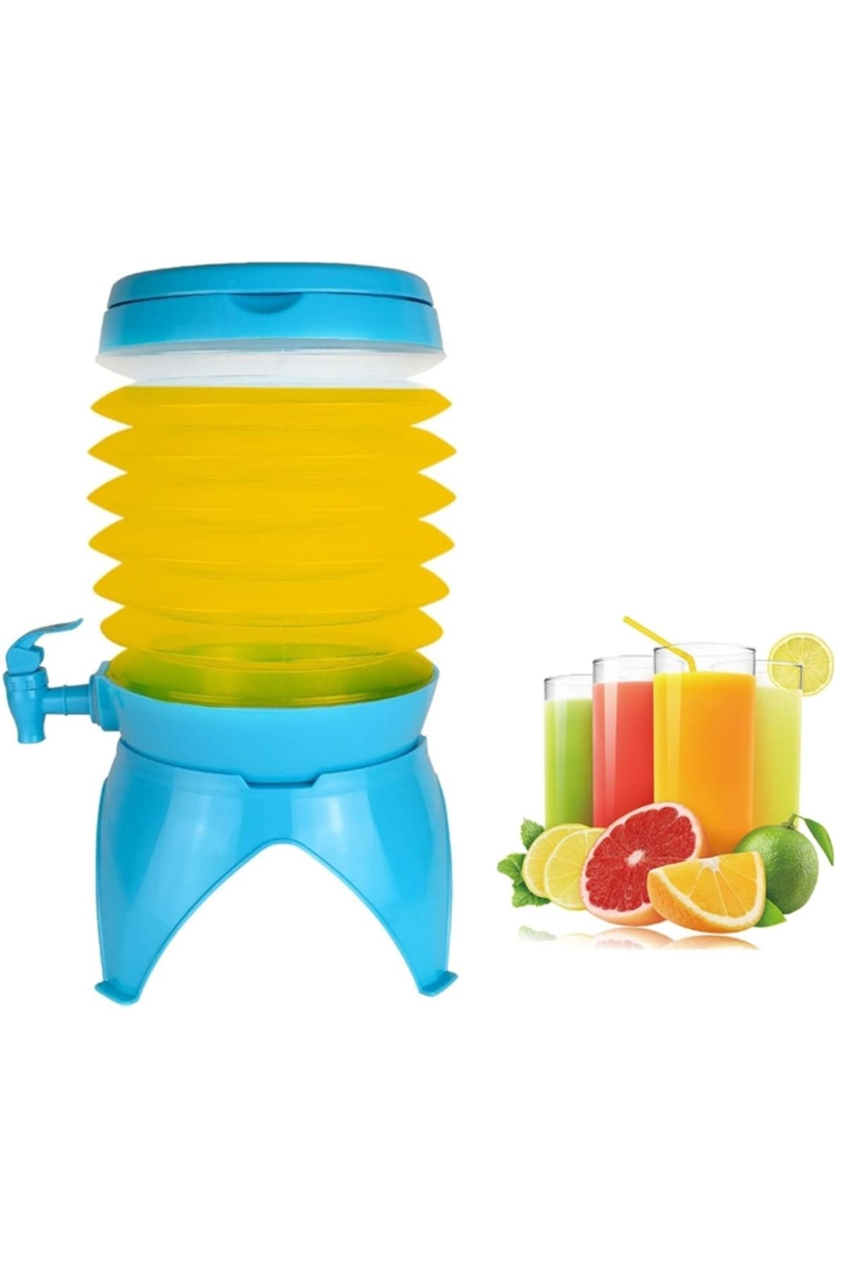 newnet Taşınabilir ve Katlanabilir 5 litre Kokteyl Sebili - Meşrubat Karıştırma Şişesi Çeşmeli