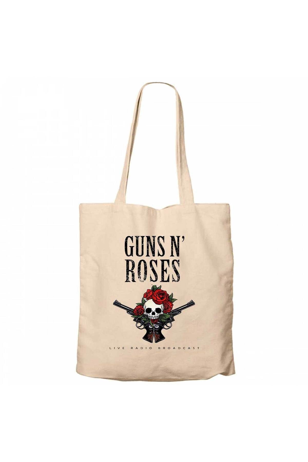 Z zepplin Guns N Roses Live Radio Broadcast Krem Kanvas Bez Çanta
