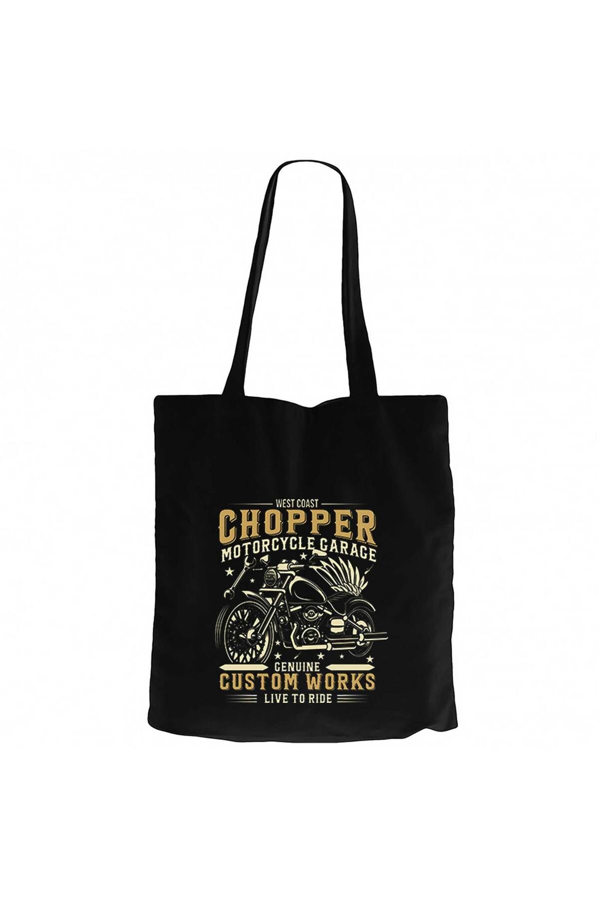 Z zepplin West Coast Chopper Motorcycle Siyah Kanvas Bez Çanta