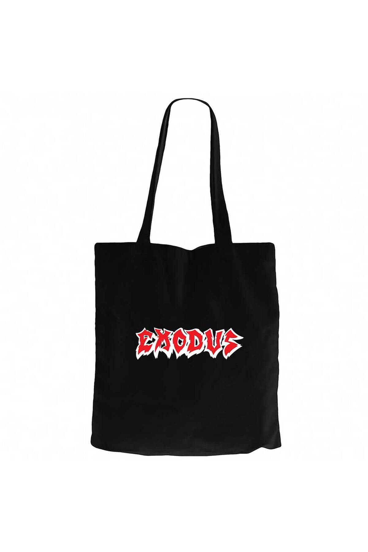 Z zepplin Exodus Logo Siyah Kanvas Bez Çanta