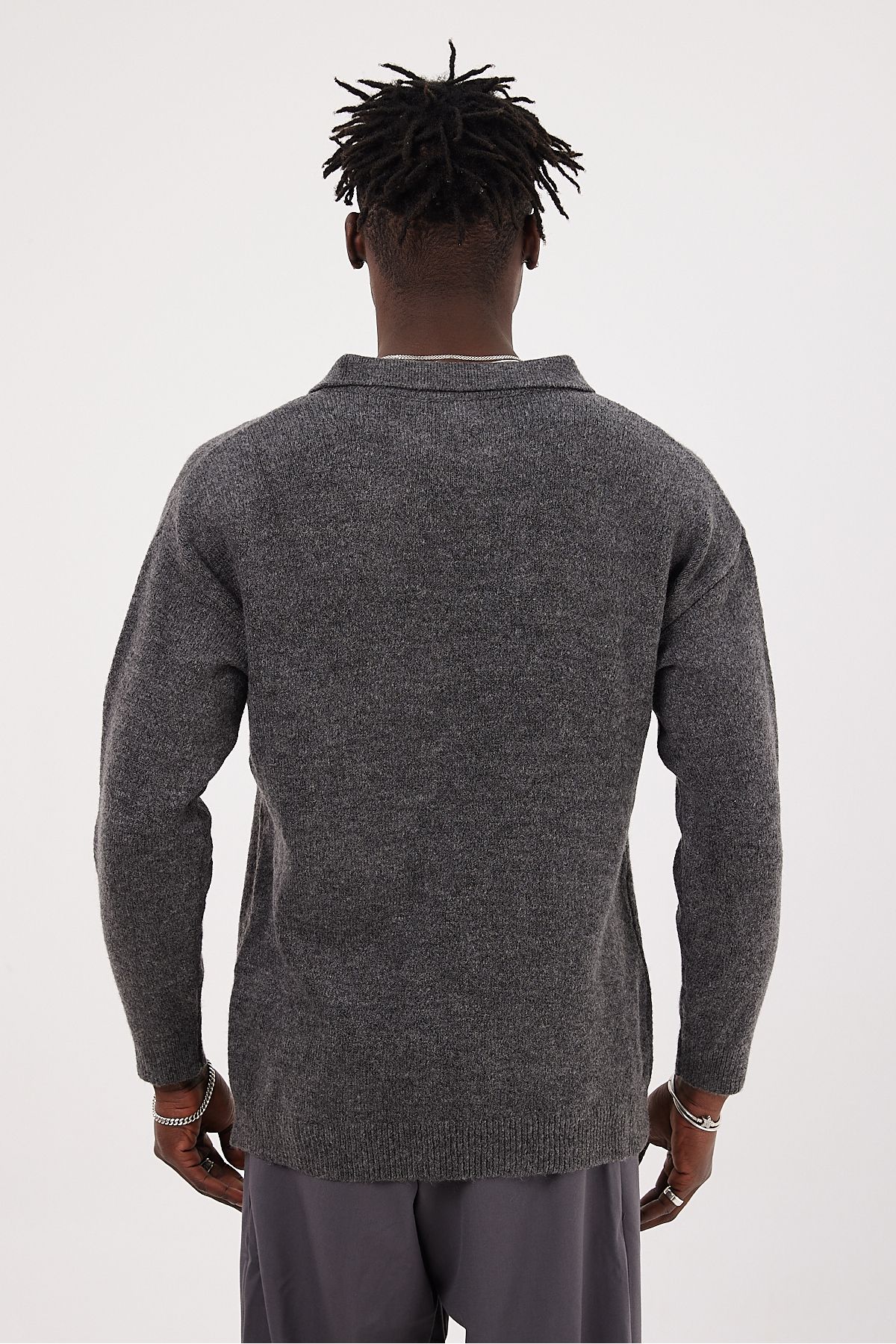 EKSİ-1-Men's Polo Neck Basic Knitwear Sweater 3
