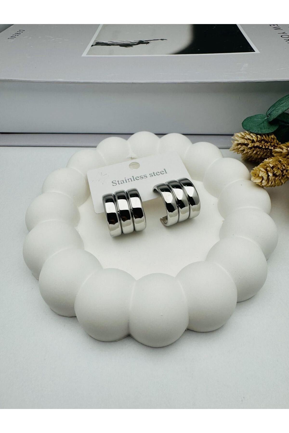 HEDİYELANDY Yalı Çapkını Çelik Küpe (Gümüş) Kp 220-01