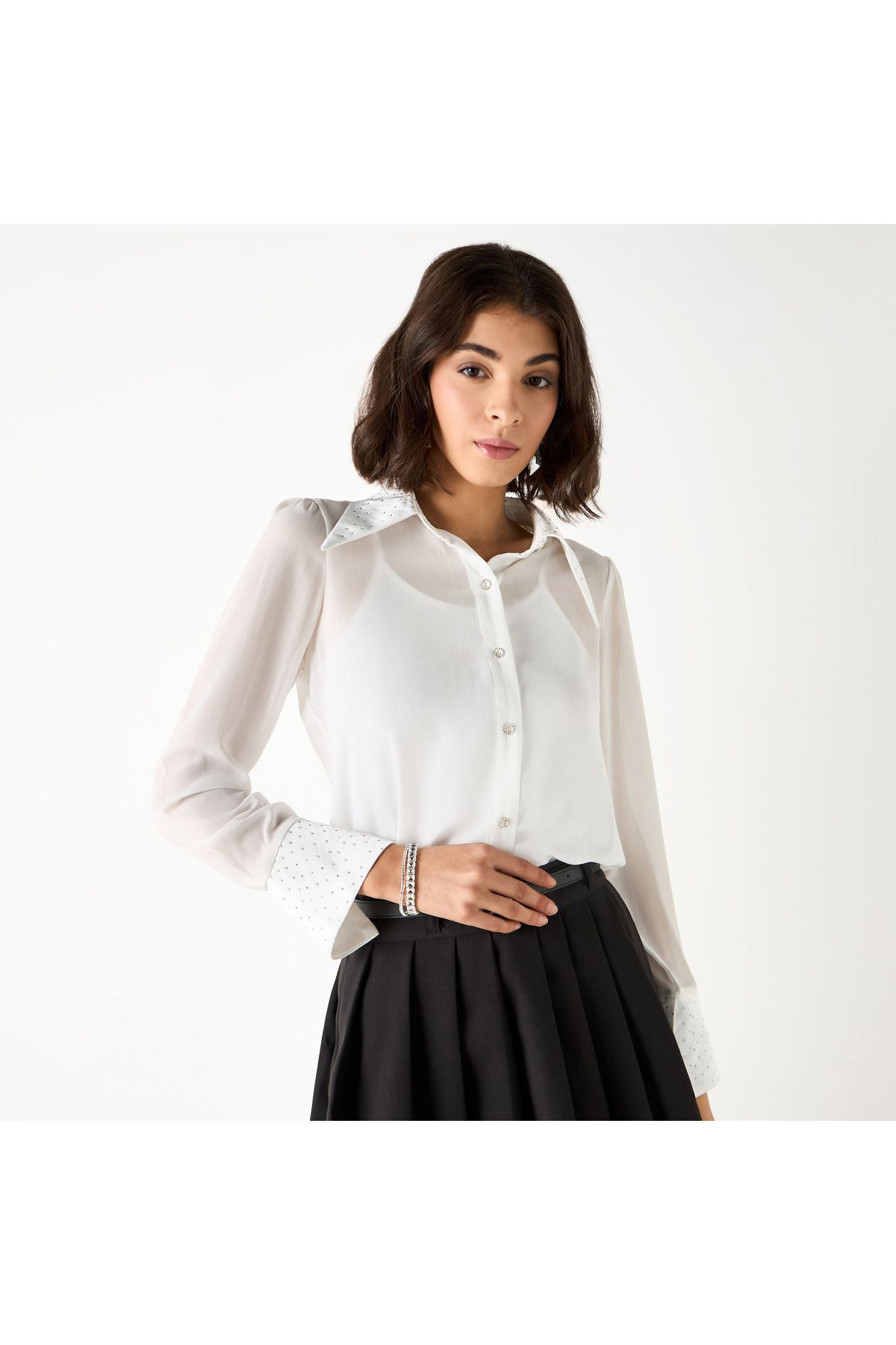 2Xtremz-Embellished Shirt With Long Sleeves 1