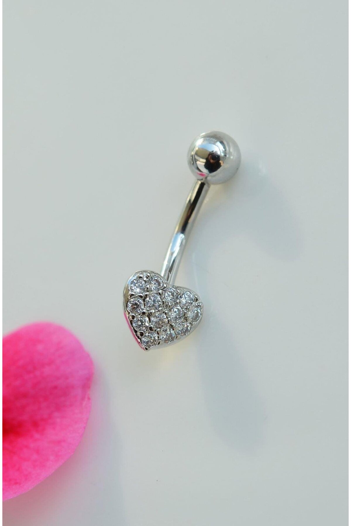 Sacce Scarves&Accessories Çelik Minimal Küçük Kalp Göbek Piercing Gümüş ...