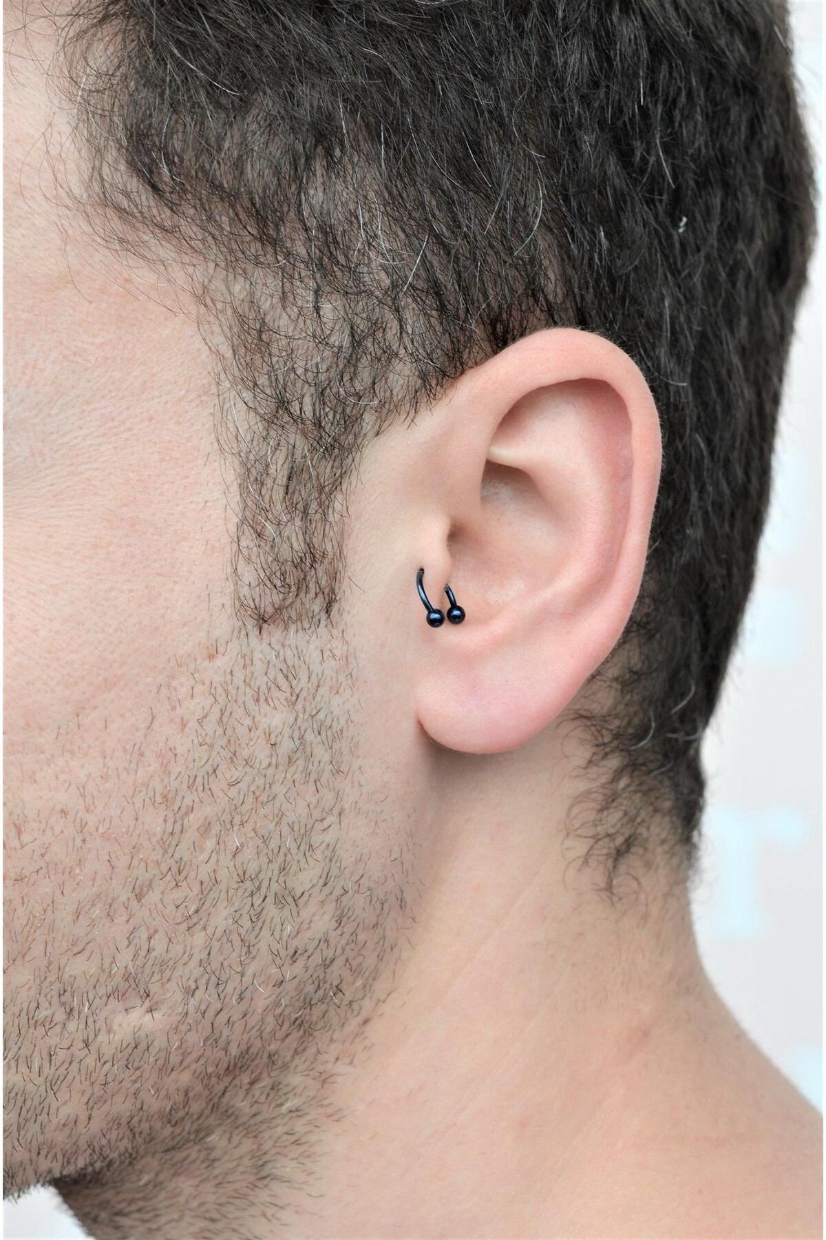 Sacce Scarves&Accessories-Male Blue Steel Piercing Tragus Helix Cartilage 8 Mm 3