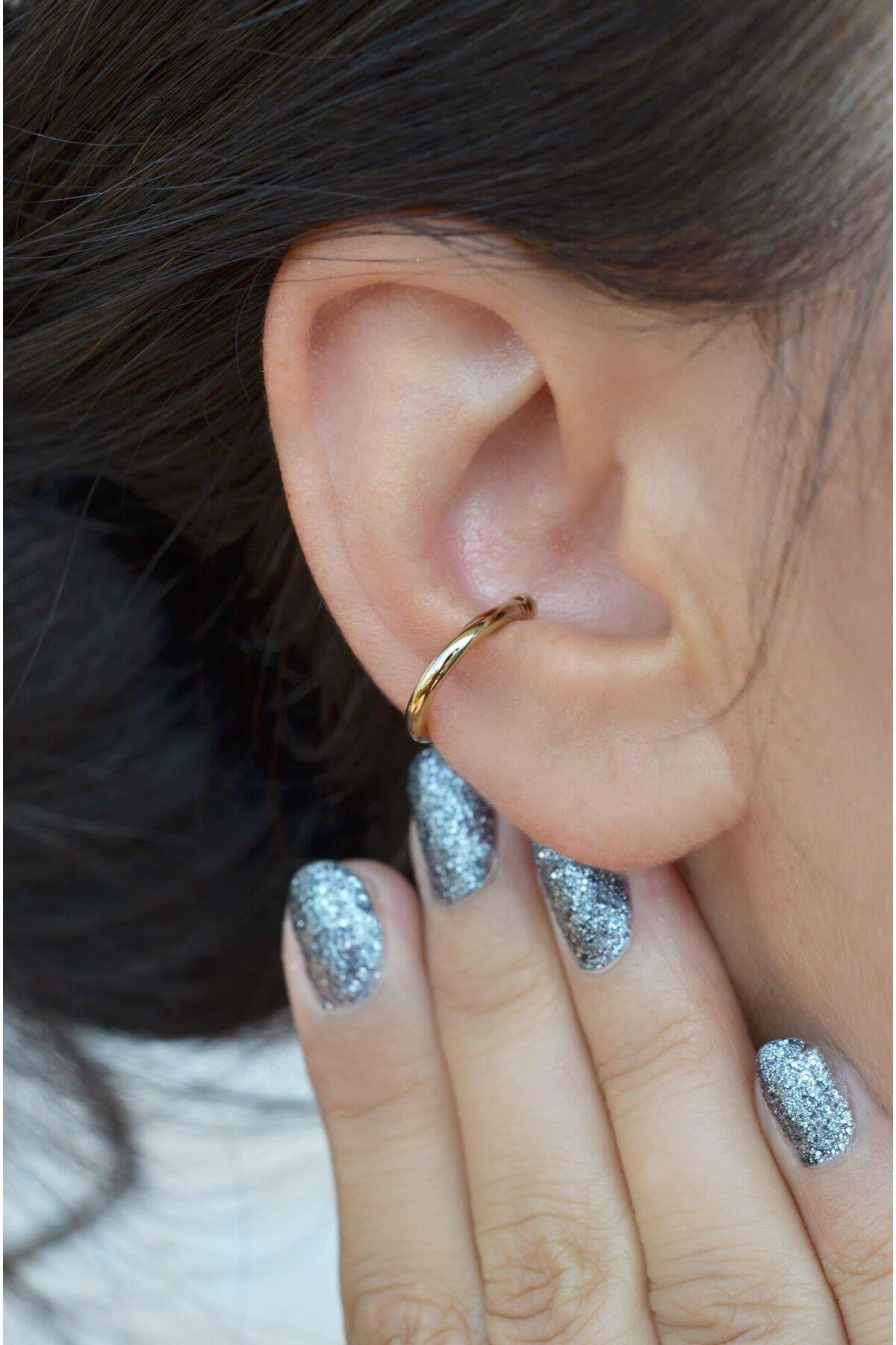 Sacce Scarves&Accessories Sıkıştırmalı Kıkırdak Küpesi Ince Düz Earcuff ...