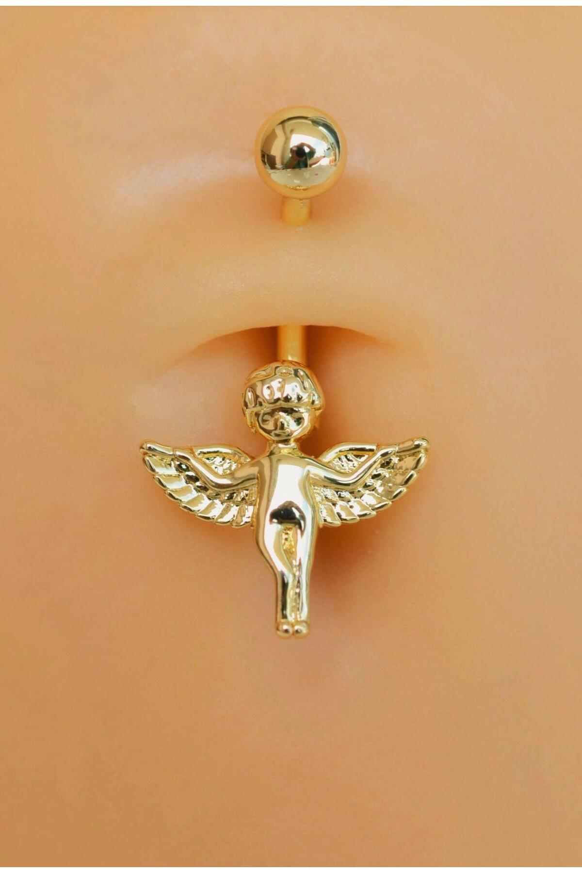 Sacce Scarves&Accessories Çelik Melek Figürlü Göbek Piercing Gold ...