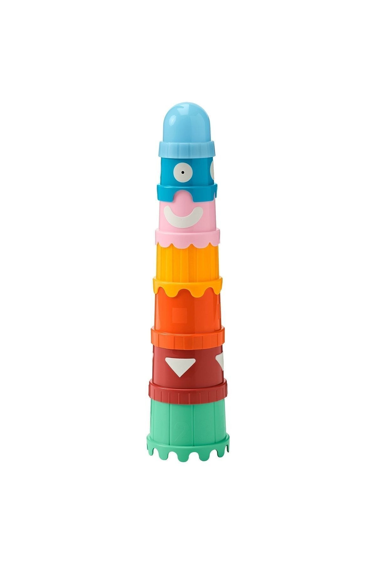 IKEA-Multi-Purpose 7 Piece Jigsaw Puzzle Educational Developer Multi-Colored Tower Build-Waste-Cast-Build Meat 2