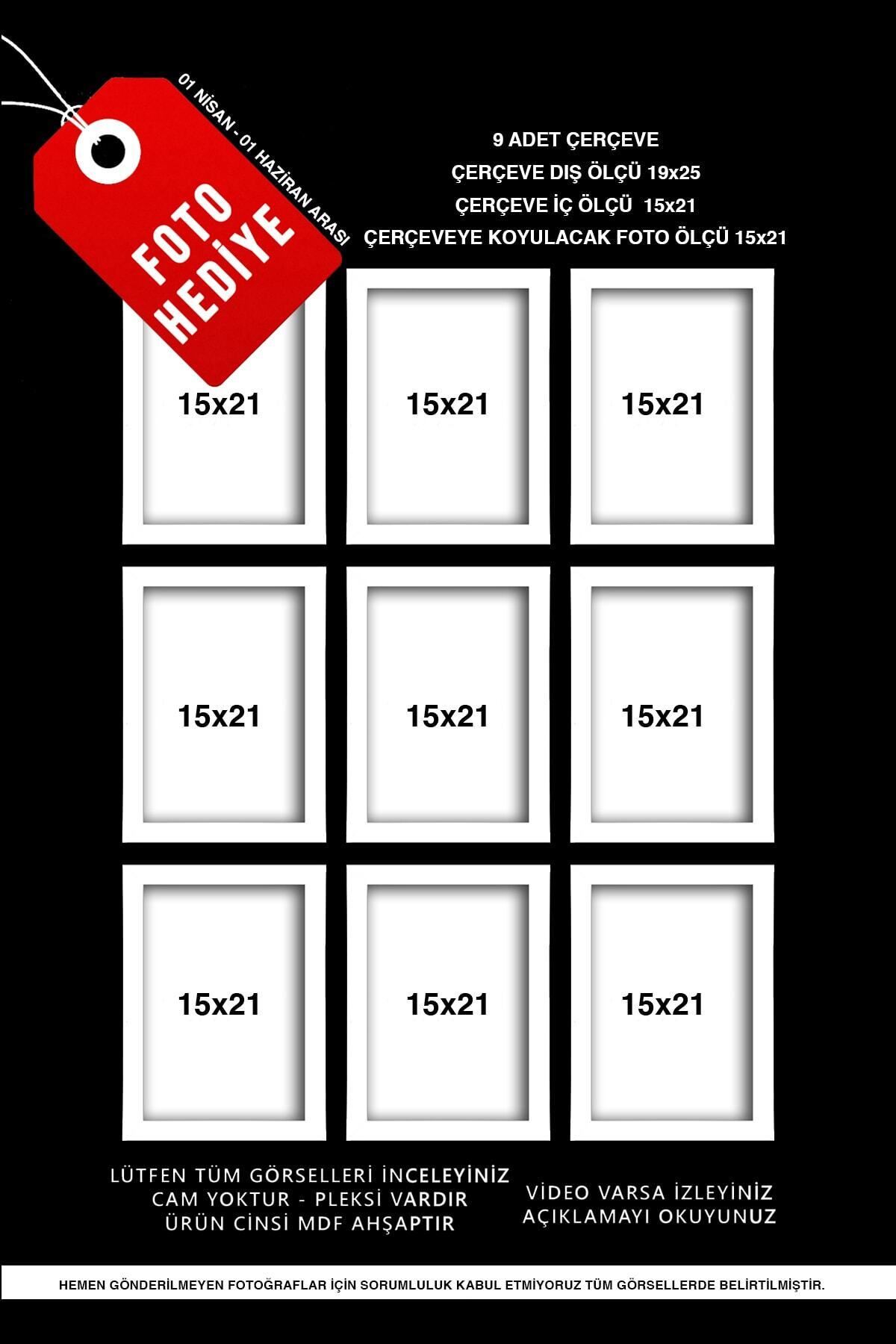 bymat-9 Pieces 15X21 Frame - White Frame - Mdf A5 Frame - Multiple Photo Frame 8