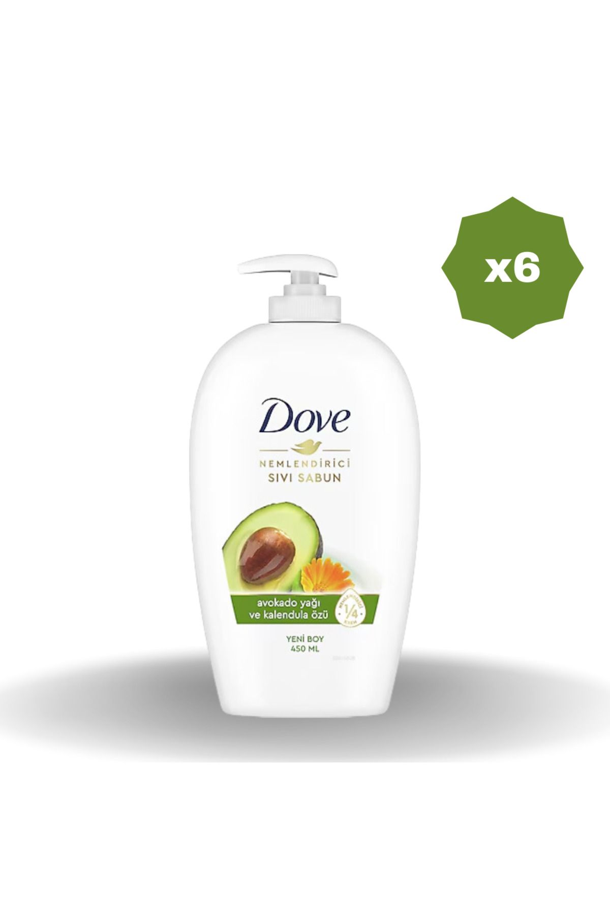 Dove AVAKADO VE KALENDULA ÖZLÜ SIVI SABUN 450 ML - (6 ADET)