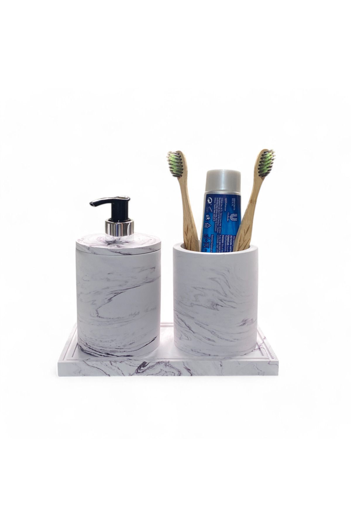 Chiko Mall-Natural Looking Marble Inspired Concrete Bathroom Accessory Set (3 PIECES) 2