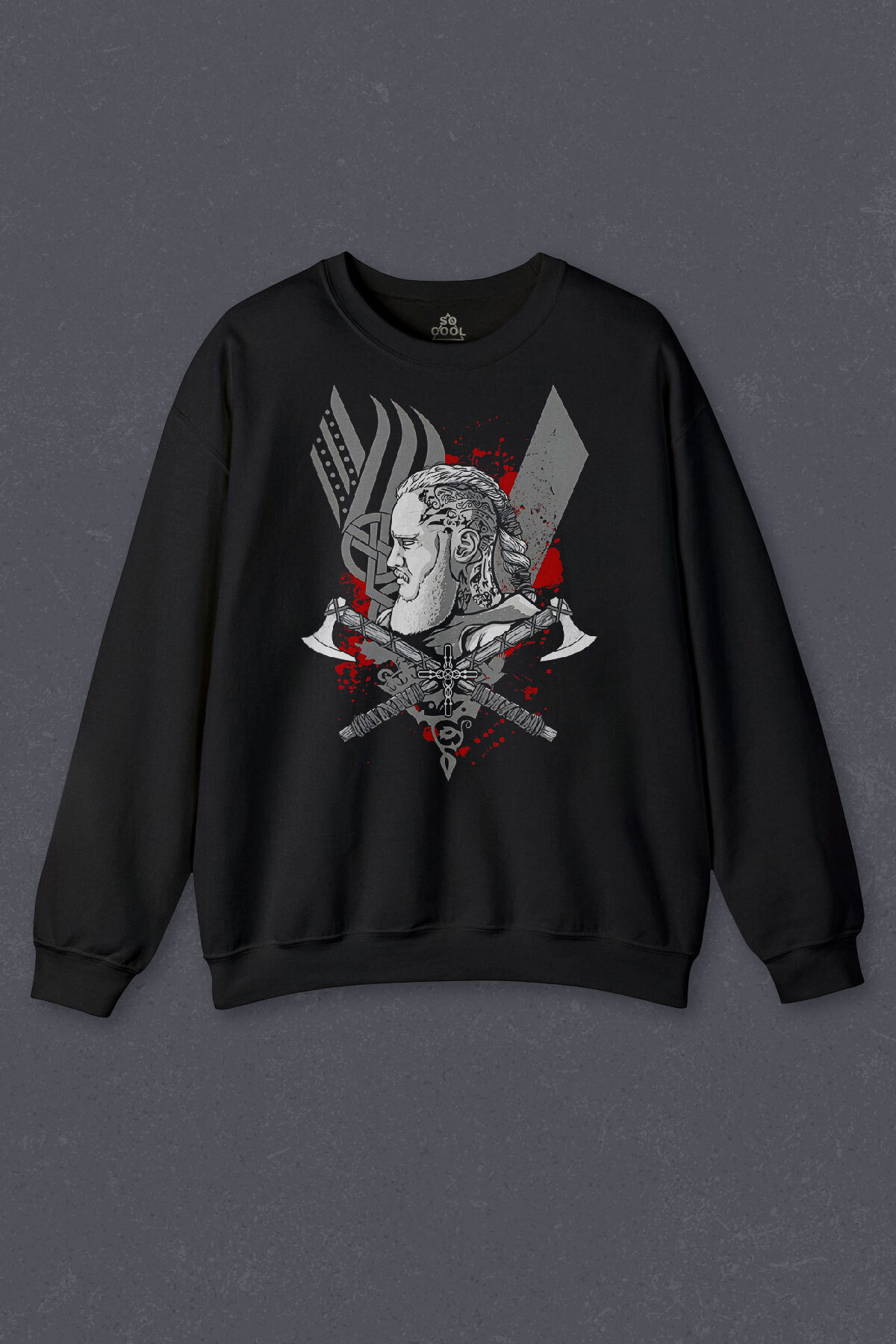 so cool-Unisex Sweatshirt Vikings Ragnar Lothbrok Vikings Warrior Printed Sweat 1