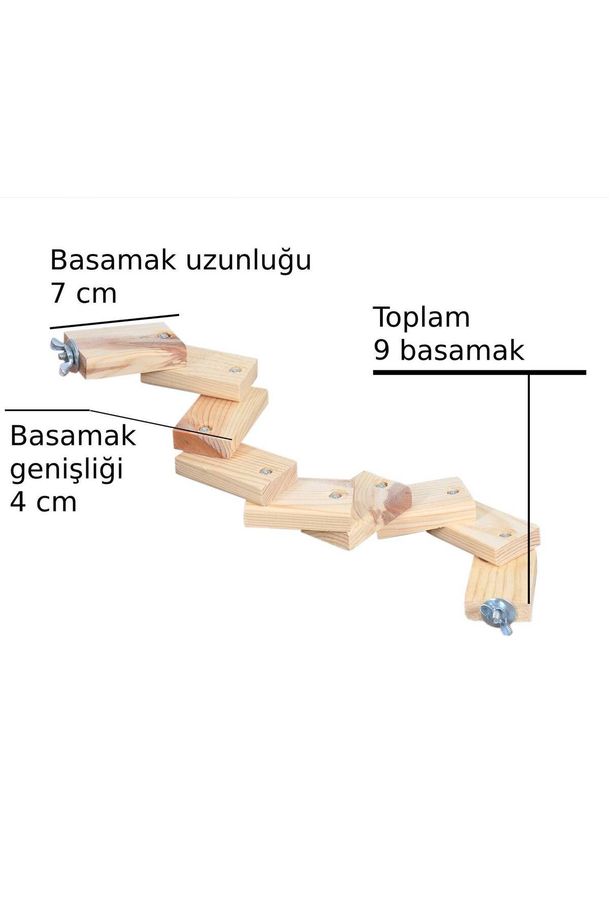 X-Perk Tavşan Gine Domuzu Fare Hamster Ginepig Kuş Tüneği Merdiveni Tünek Oyun Parkuru Boy 53 cm