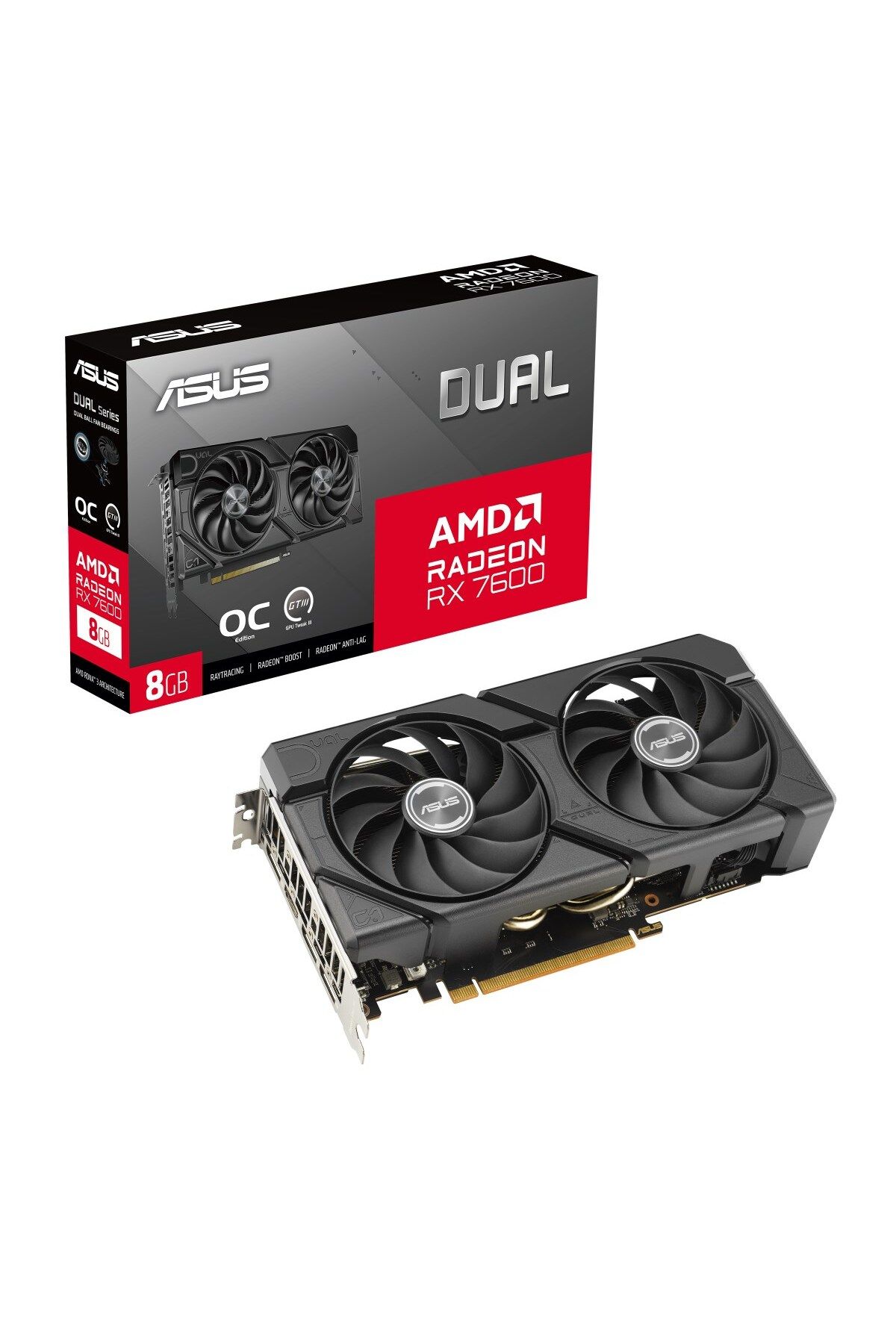 ASUS Radeon RX 7600 DUAL EVO OC Edition 8GB GDDR6 128 Bit Ekran Kartı