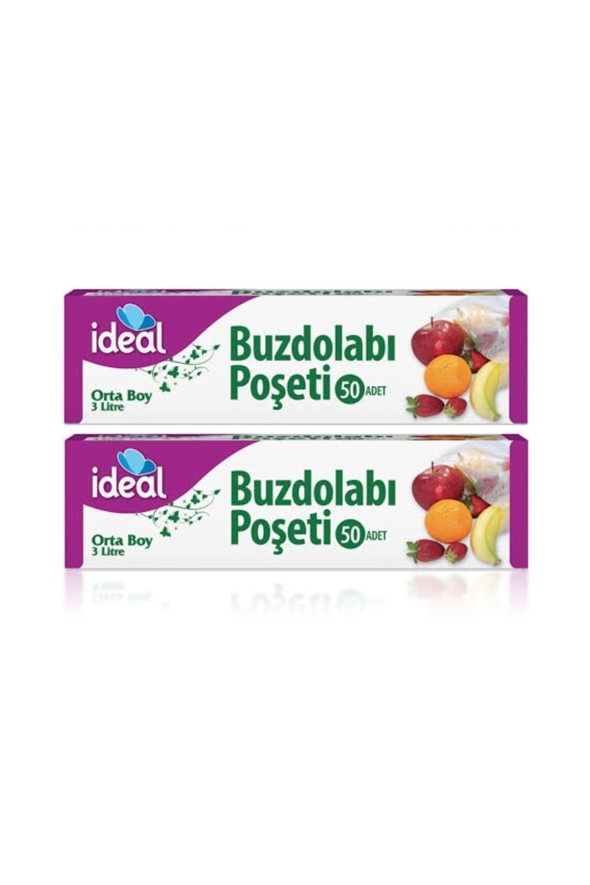 İdeal Buzdolabı Poşeti Orta Boy 50 Li 24 x 33 Cm x 2 Paket