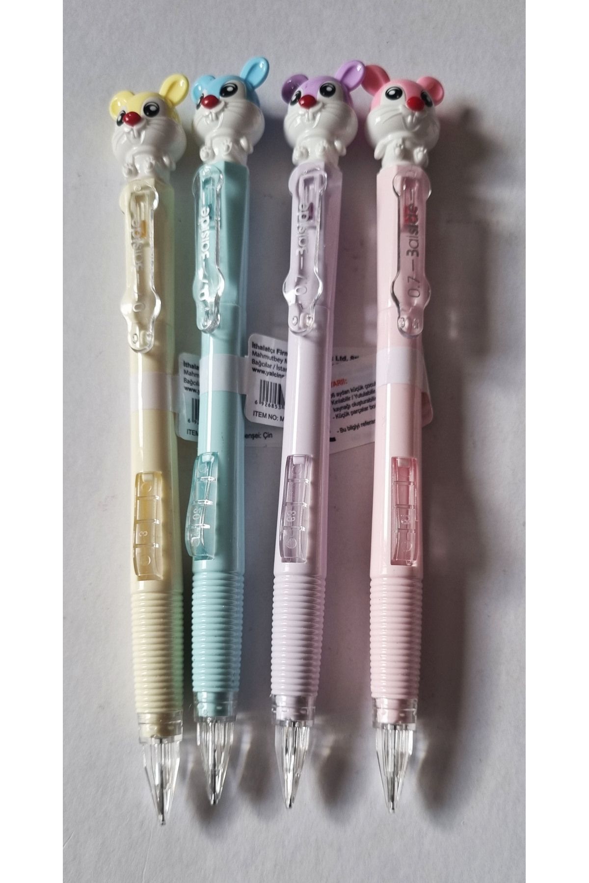 Modellino-4 Pcs 4 Colors Squirrel Head Side Press Song 07 Nib Pen 2