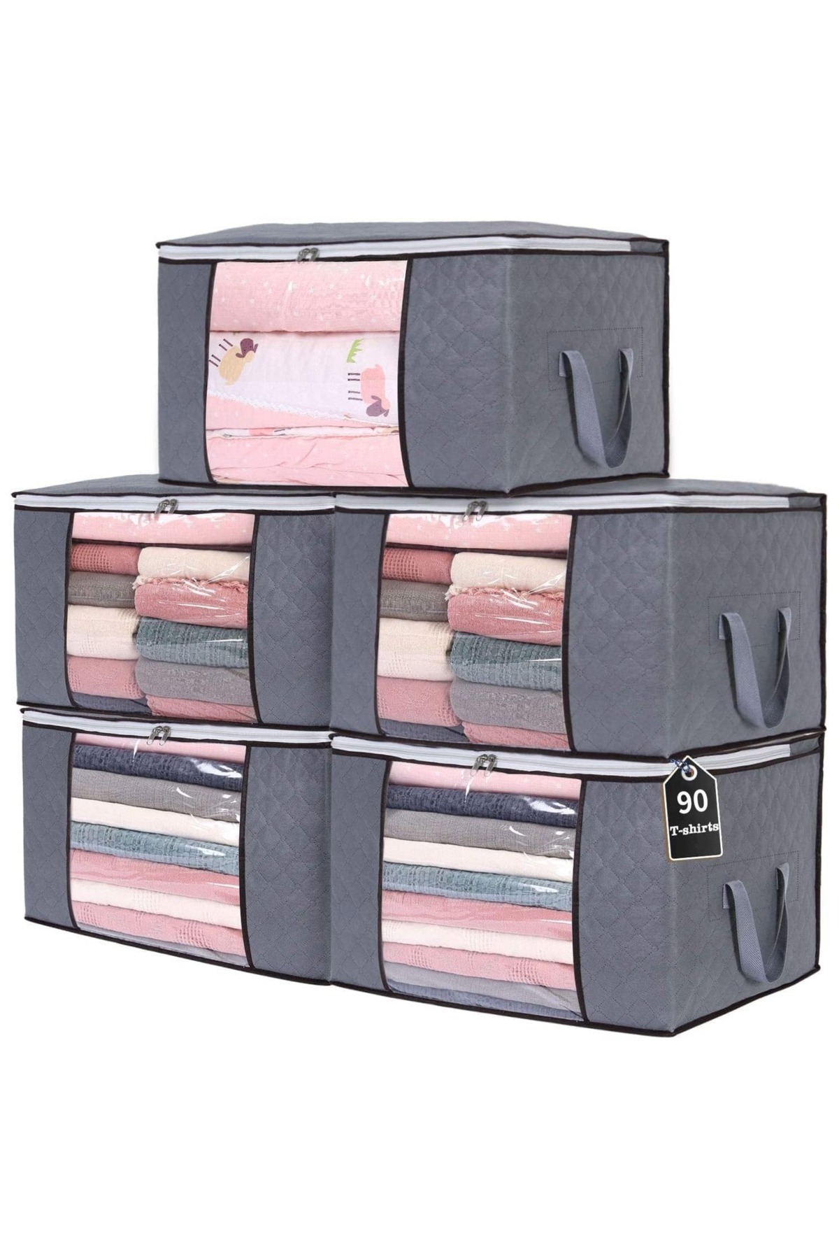 Primo Plus مجموعة حقائب تخزين كبيرة مكونة من 5 قطع وصناديق ملابس قابلة للطي