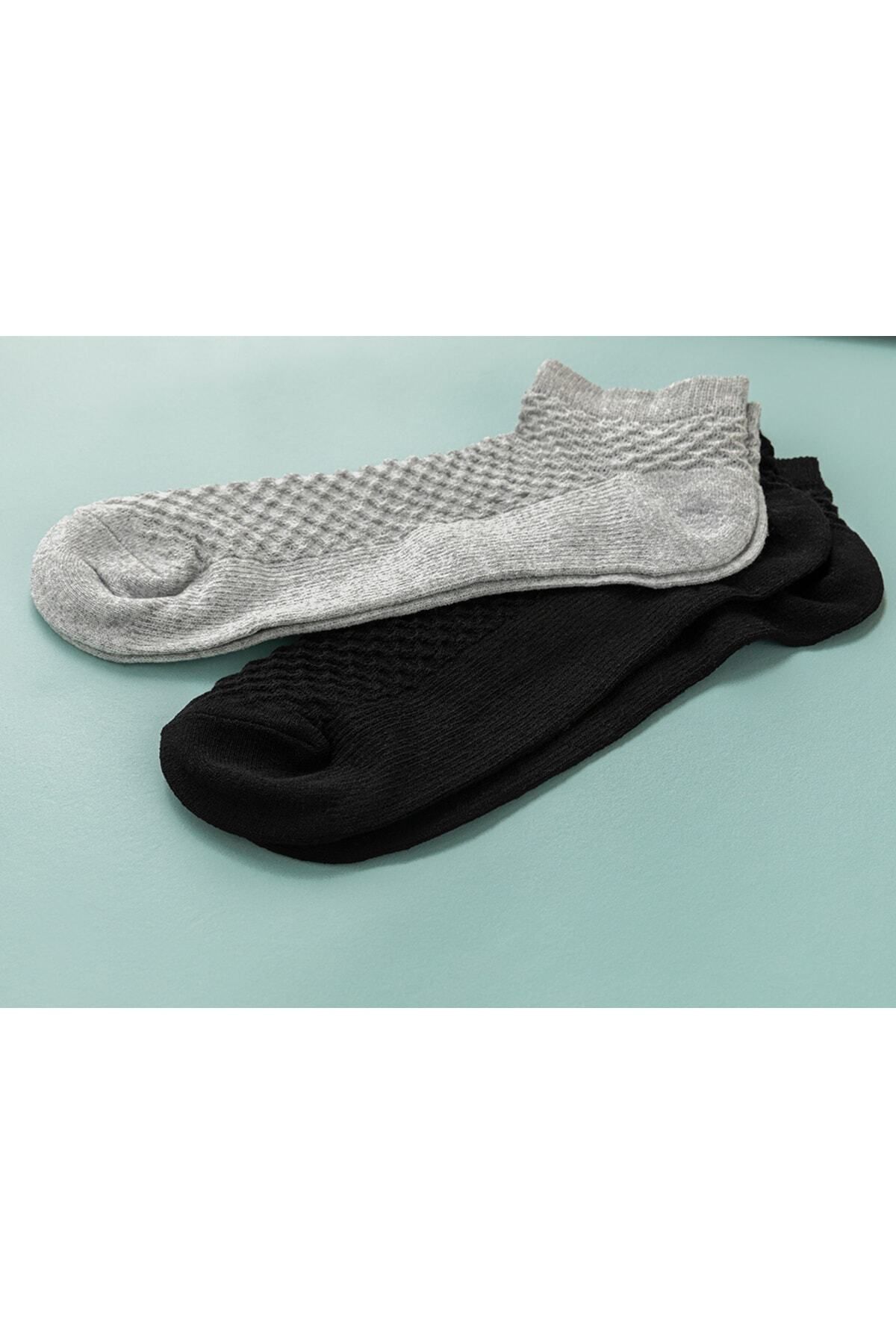 English Home-Мъжки чорапи до глезена Cruz Cotton, 2 чифта, 40-44, черно-сиви 2
