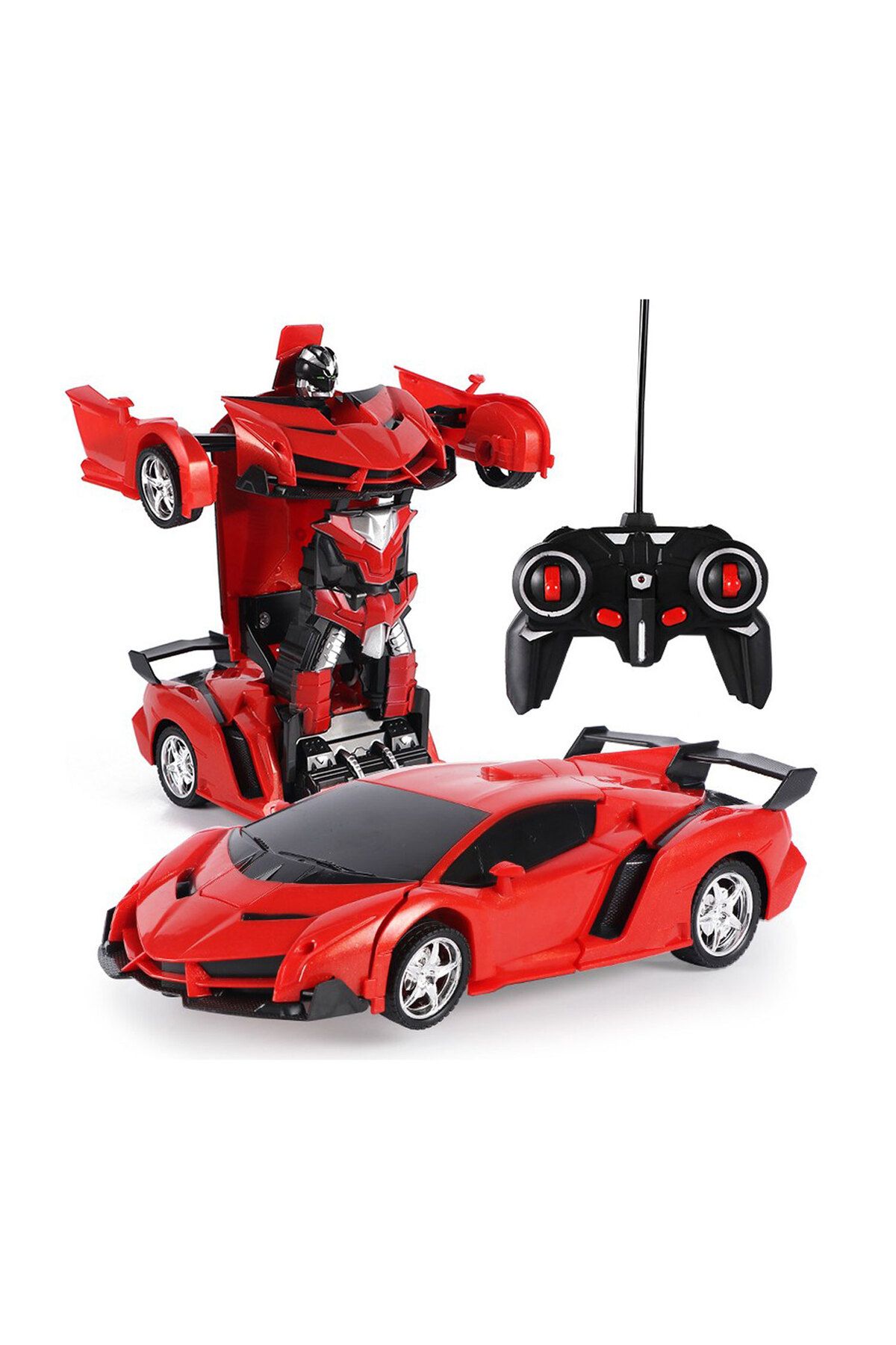 Can Toys Kırmızı Renk Şarjlı Robota Dönen Full Fonksiyon Uzaktan Kumandalı Araba