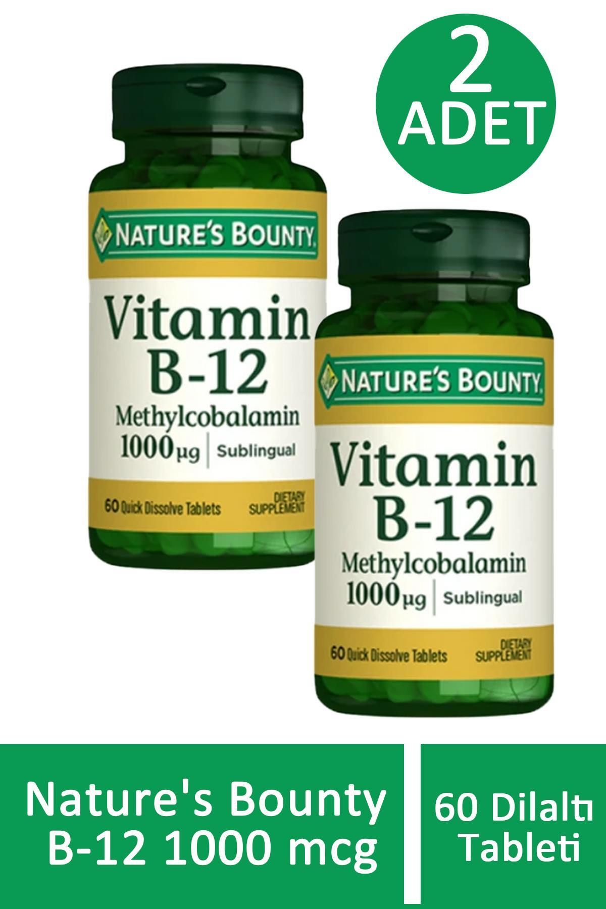 Nature's Bounty B-12 1000 mcg 60 Dilaltı Tableti 2 ADET