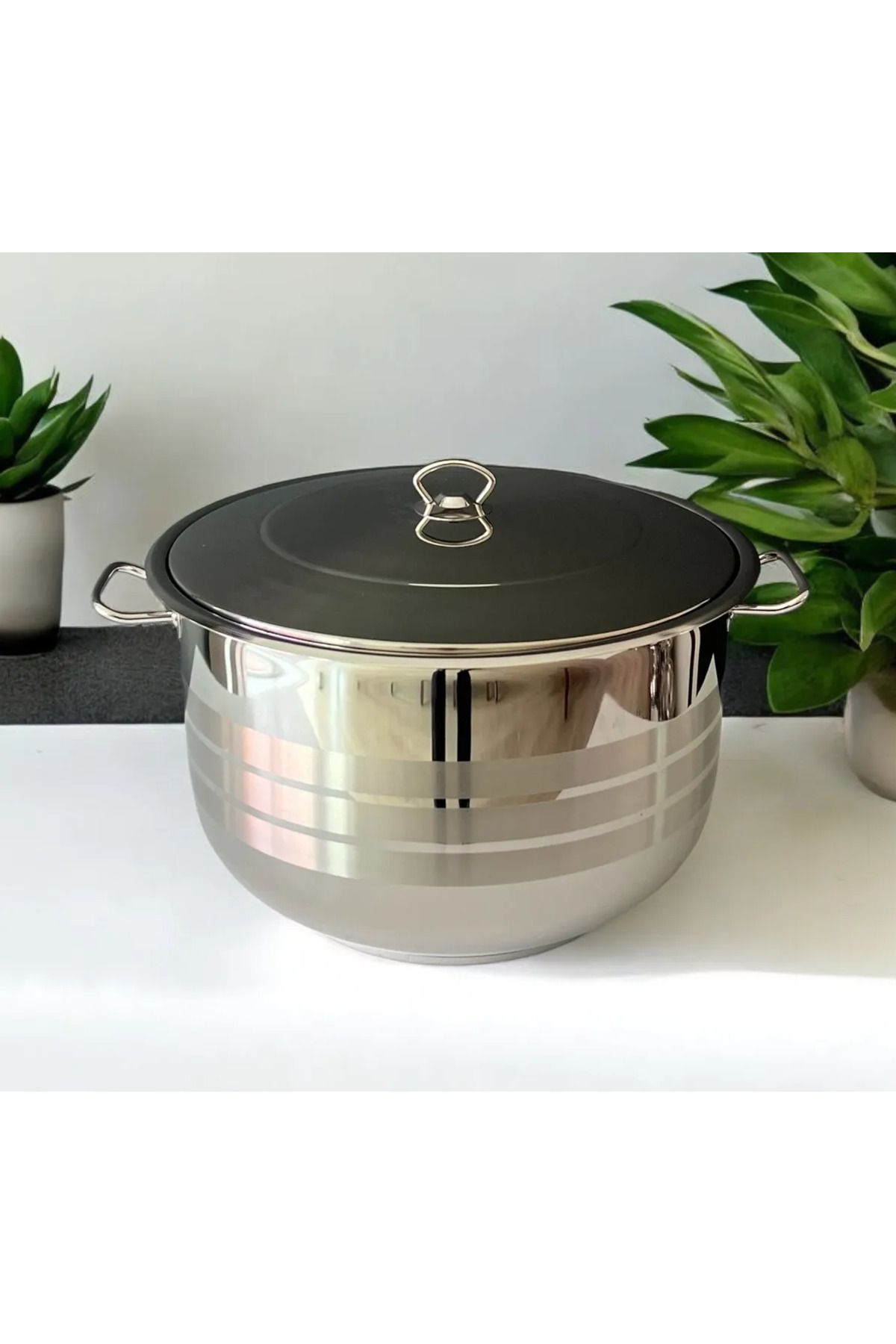 SAFINOX Flavia Derin Tencere Metal Kulplu 34×22
