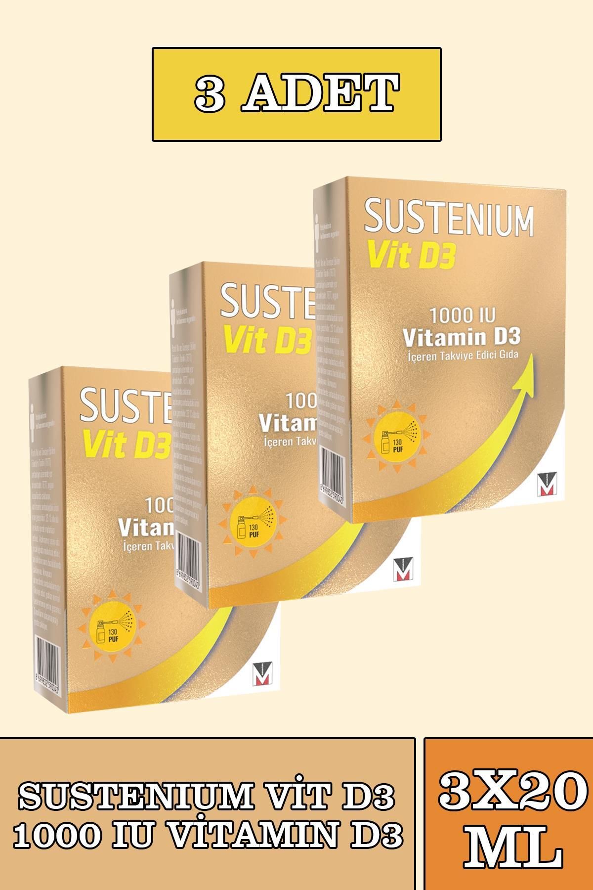 Sustenium Vitamin D3 1000 IU Sprey 20 ml 3 Adet