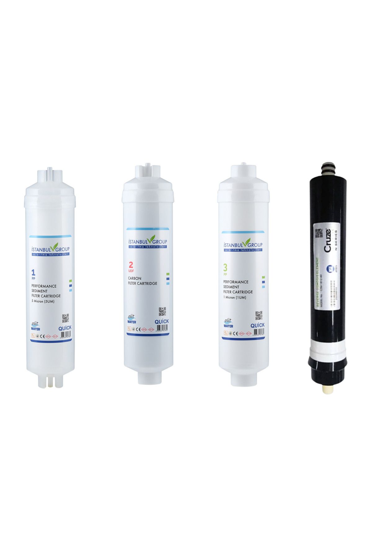 İSTANBUL GROUP İstanbul Group Reverse Osmosis İnline Çubuklu 4 LÜ Cruze Membranlı Filtre Seti