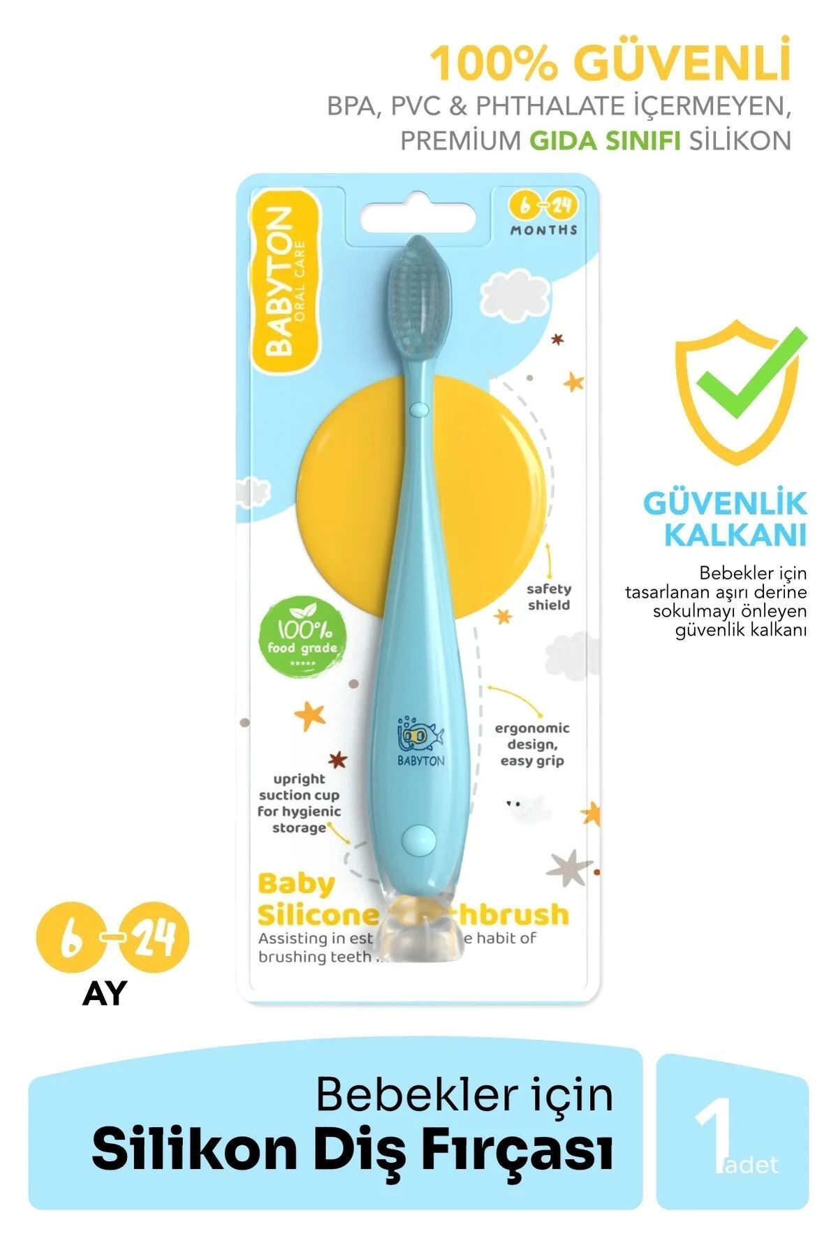 Easy Tedarik Babyton Silikon Diş Fırçası