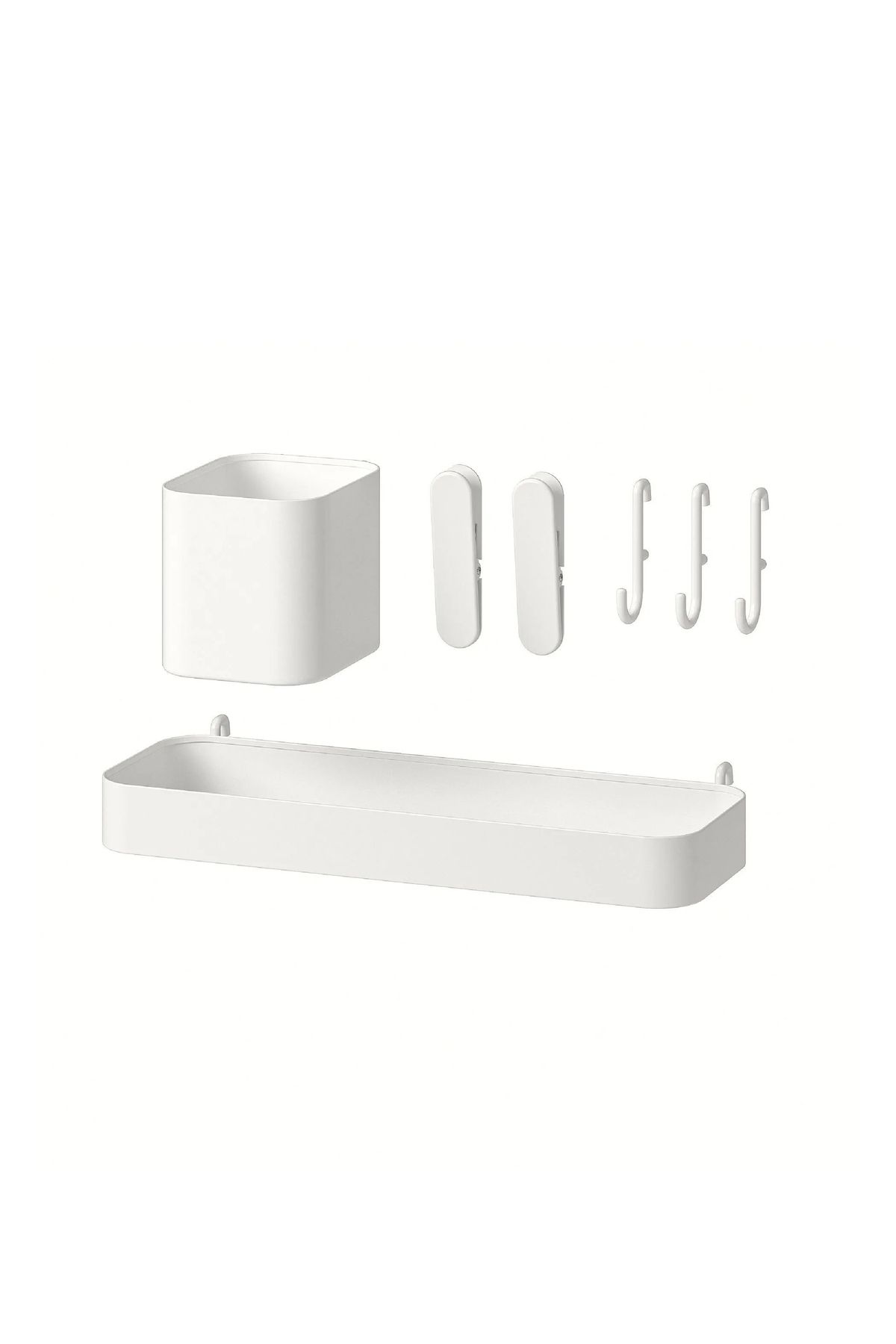 IKEA-Skadis 7 Pcs Board Accessories, Steel Rack, Box Paper Clip and Hook 1