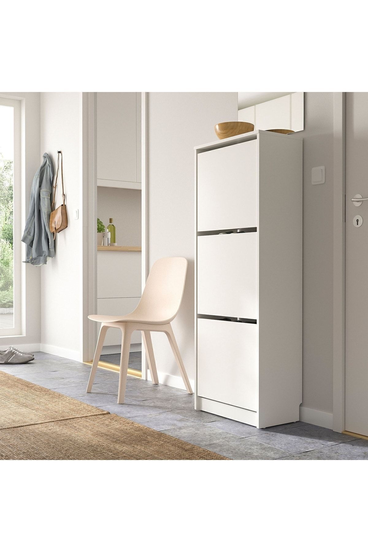 IKEA Bıssa Ayakkabı Dolabı, 49x28x135 Cm, 3 Bölmeli