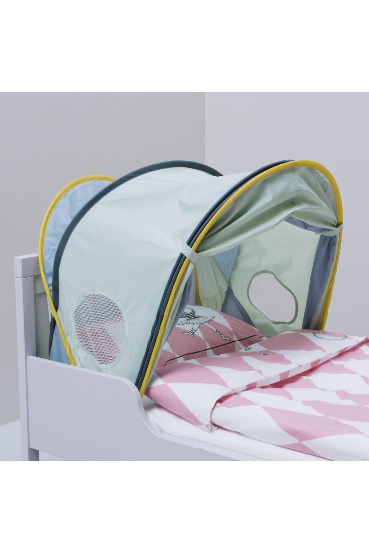 IKEA Genişliği ayarlanabilir yatak tentesi , mavi-yeşil,  Yükseklik: 80 cm  Genişlik: 70/80/90 cm