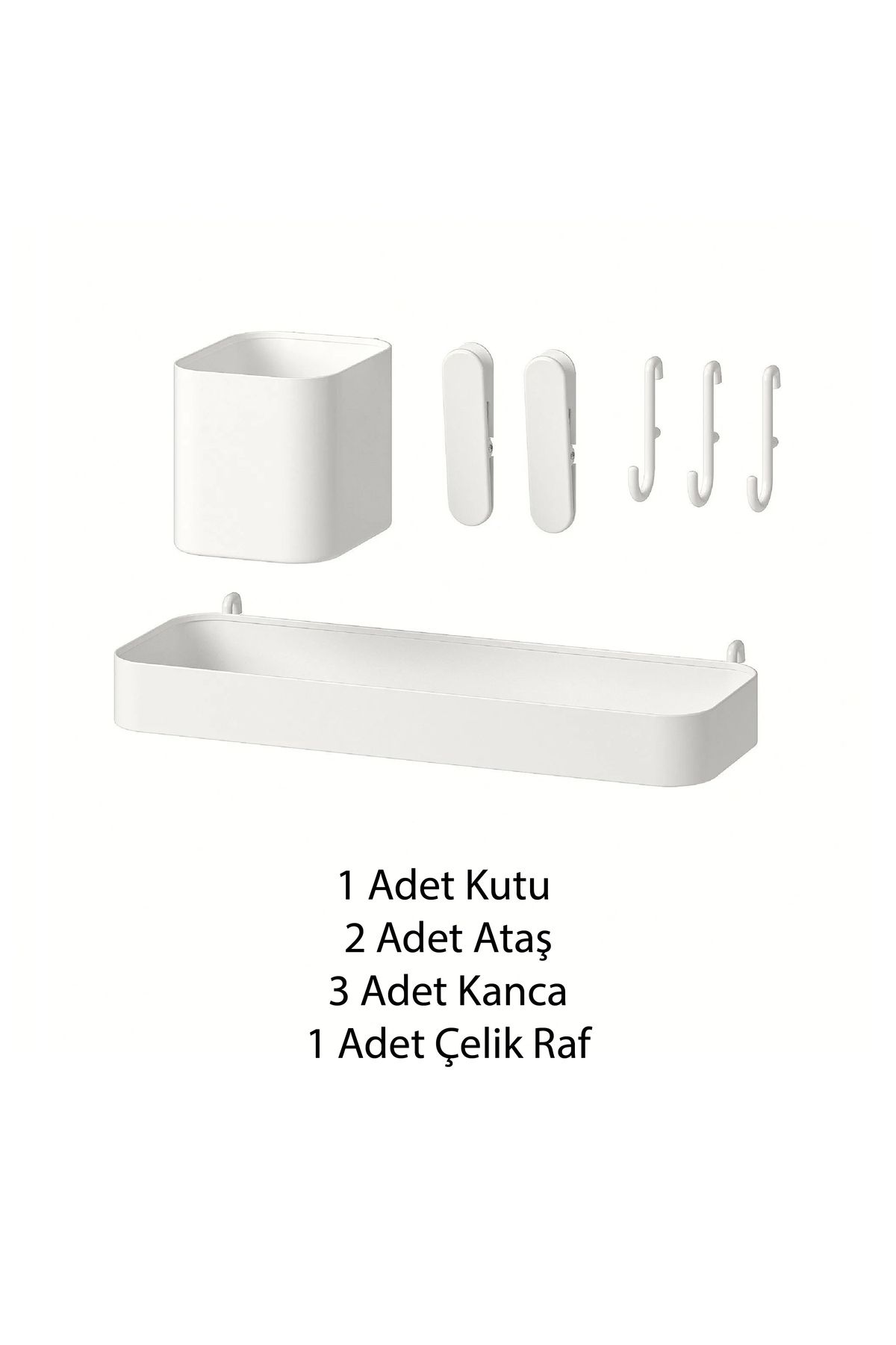 IKEA-Skadis 7 Pcs Board Accessories, Steel Rack, Box Paper Clip and Hook 2