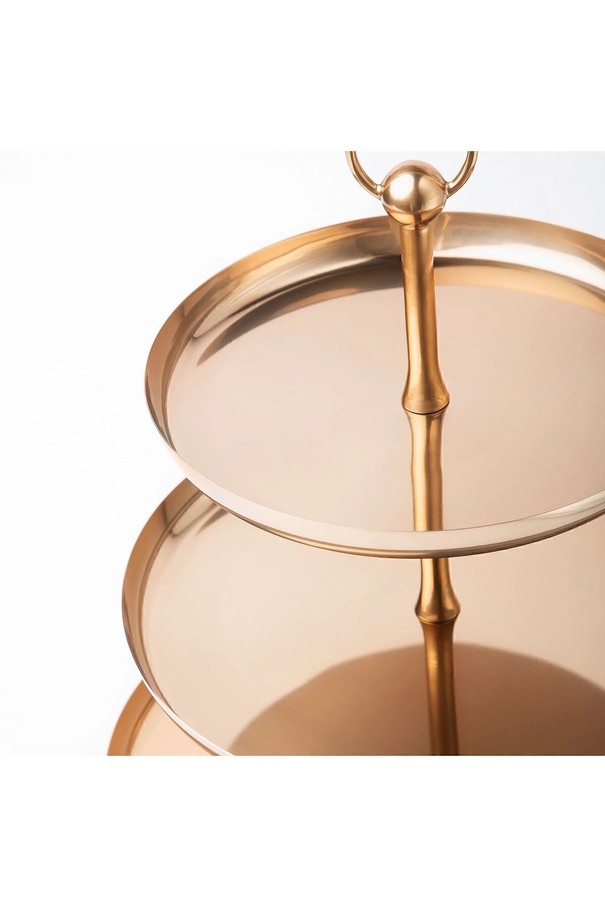 IKEA-Copper Color Stainless Steel Fruit Stand - 3 Tier Cake Pastry, 41x32x32 cm 4